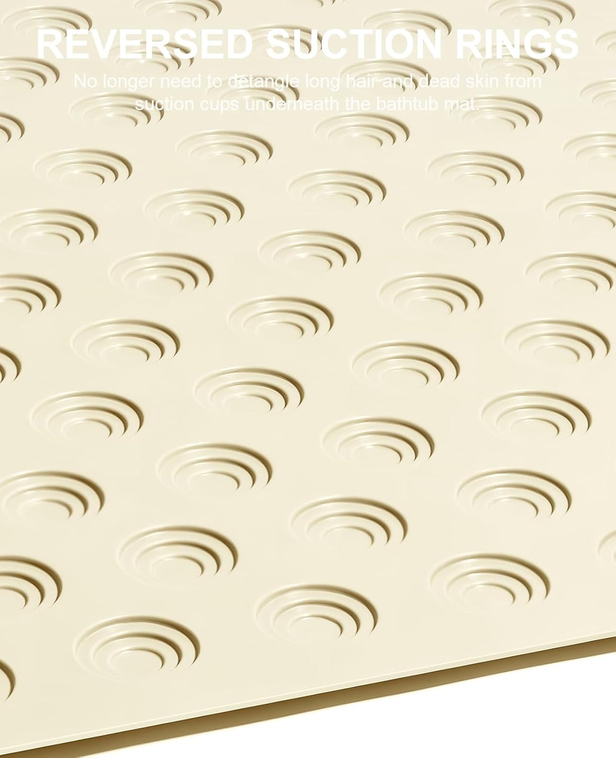 OTHWAY Bathtub Mat Non Slip, 39X16 inch Bath Mat for Tub, Machine Washable Bath Tub Mats with Reverse Suction Cups, Comfortable Rubber Bathtub Mat for Bathroom (Beige)