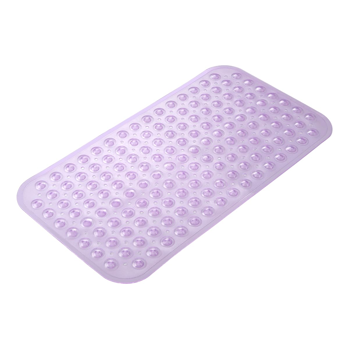 AmazerBath Bath Tub Mat, Medium Size 27.6 x 15 Inches Non-Slip Shower Mats with Suction Cups and Drain Holes, Bathroom Bathtub Mats Machine Washable (Clear)