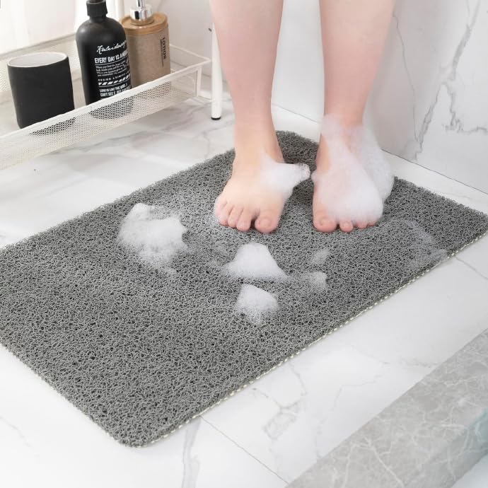 Hargiis Non Slip Bathtub Mat, Anti Slip Shower Mat, Fast Drying Bath Tub Mats, Foot Scrubber Mat, Anti Slip Mat for Tub, Floor, Bathroom, Home, Kitchen, Hotel (Beige 24"x16")