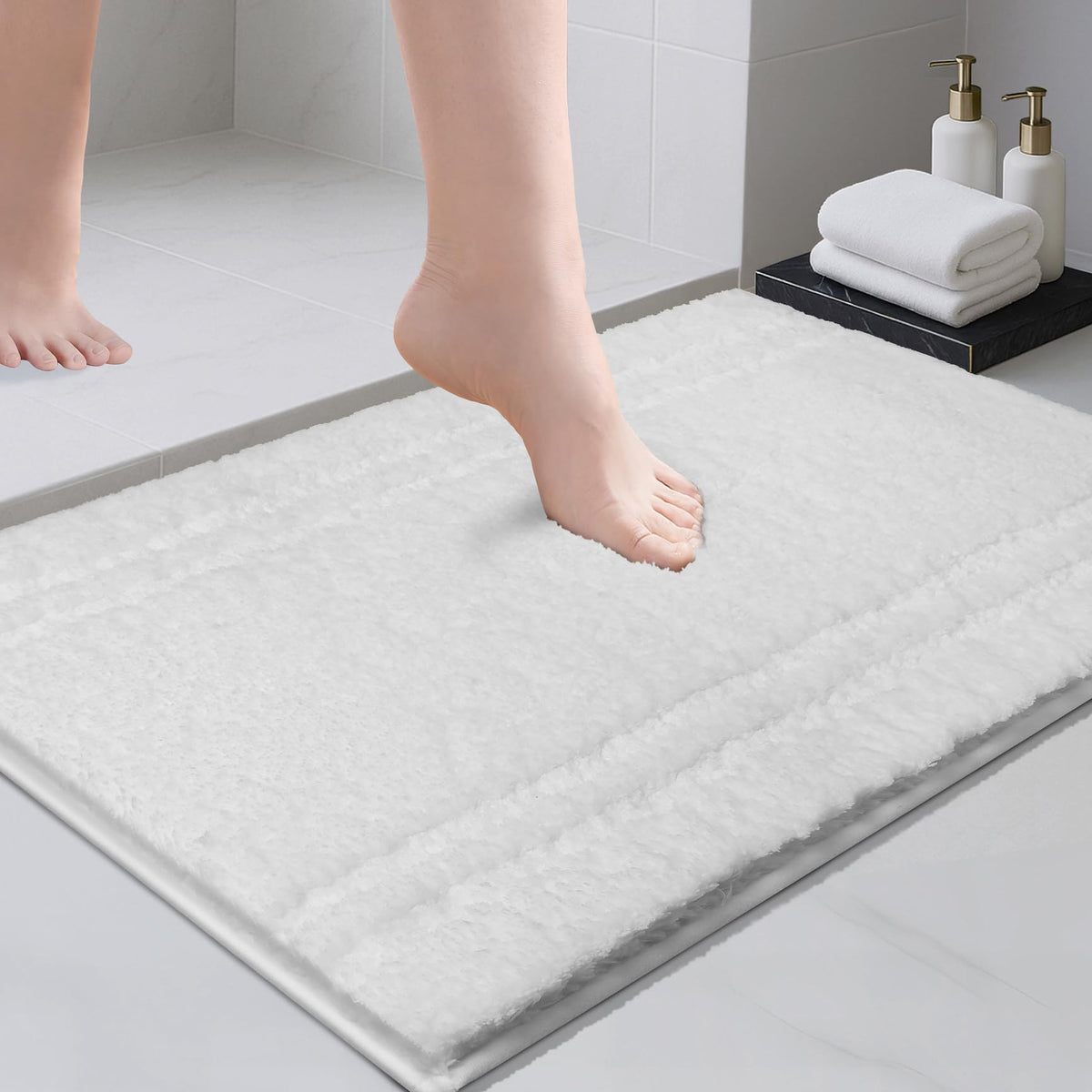 PURRUGS Bathroom Rug, Bath Mat, 20" x 30", Beige