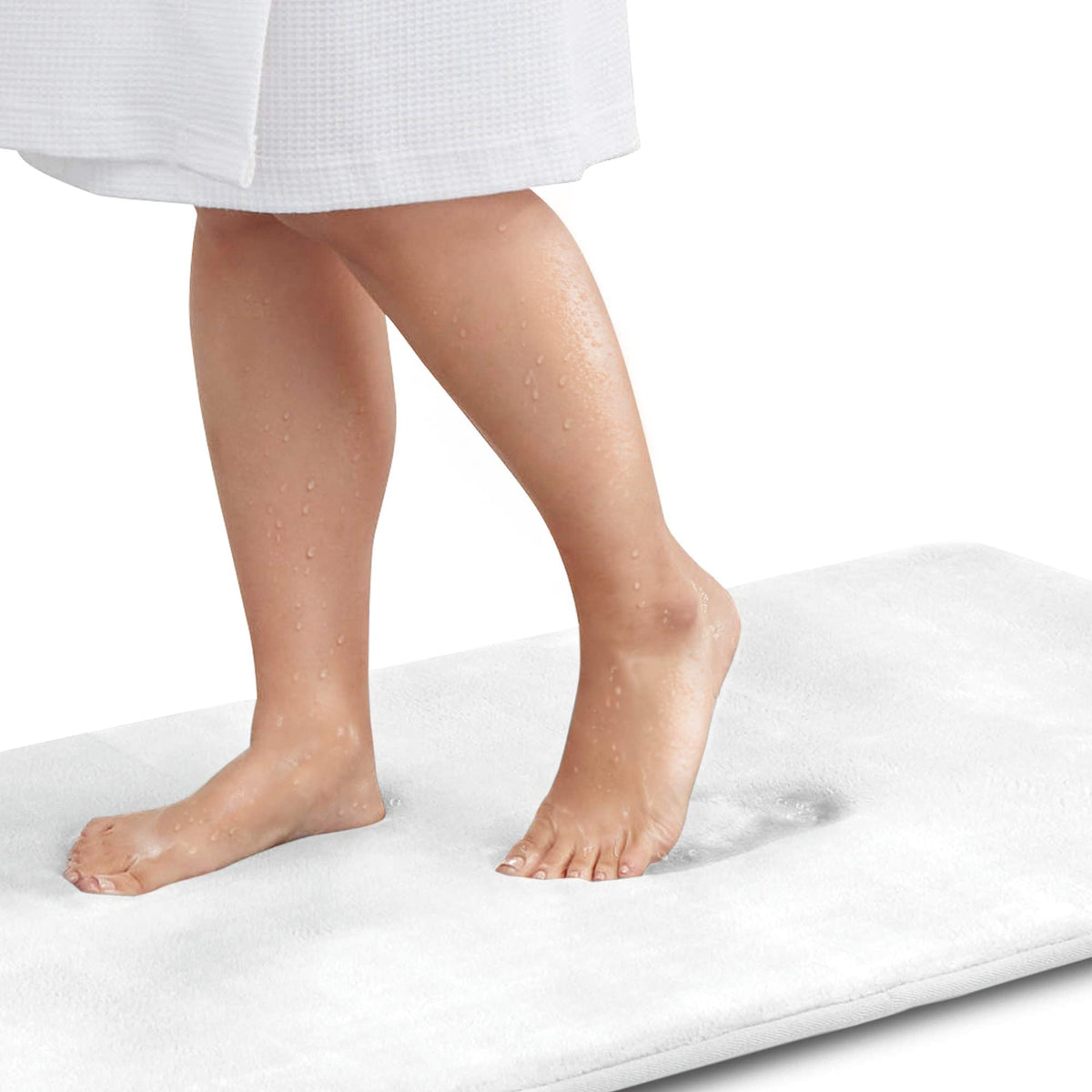 Memory Foam Bath Mat Non Slip Absorbent Super Cozy Velvet Bathroom Rug Carpet (20 inches X 32 inches, Grey)