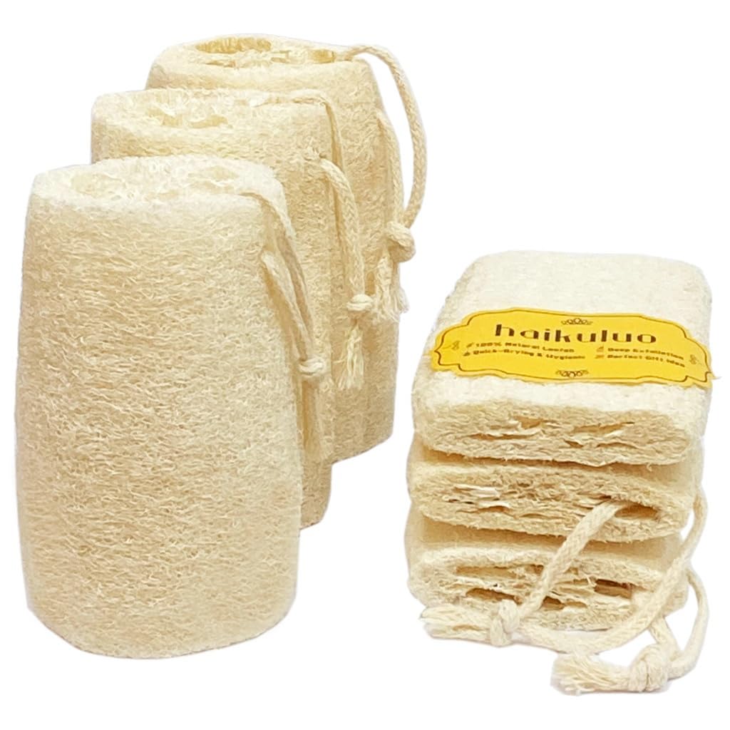 Natural Loofah Body Scrubber Sponge,3 Pack