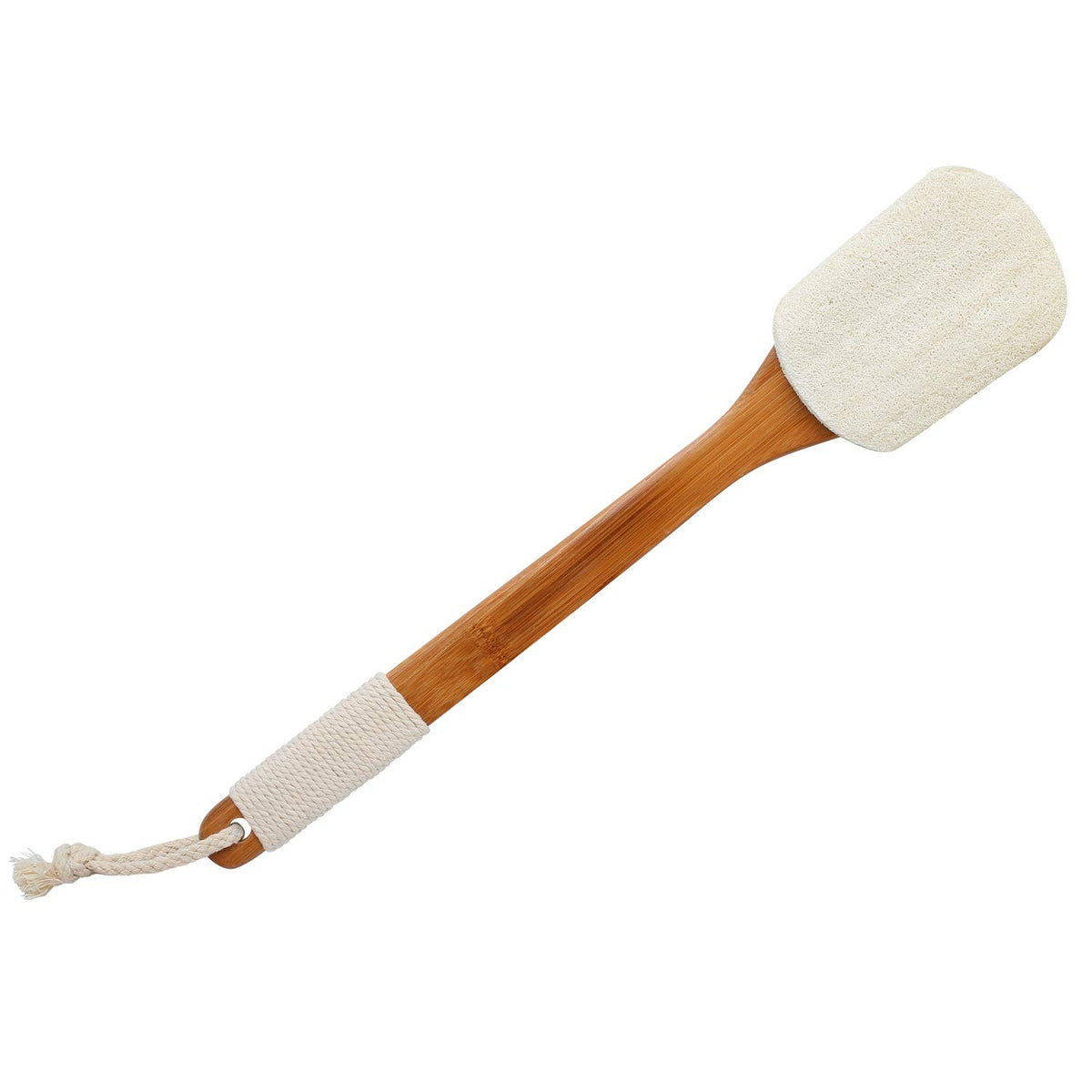 Leotruny 100% Natural Exfoliating Loofah with Long Wooden Handle