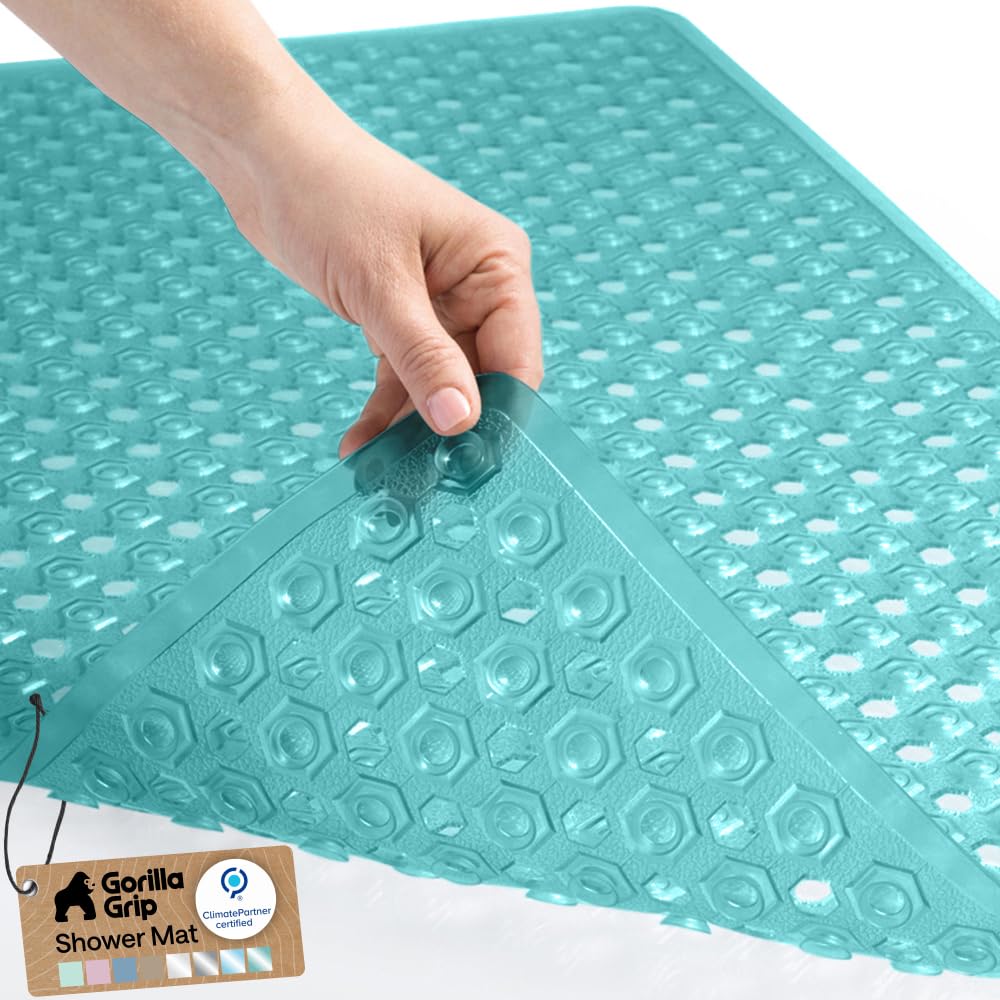 GORILLA GRIP Bath Tub Shower Mat, Bathtub Floor Liner, 35x16 Beige