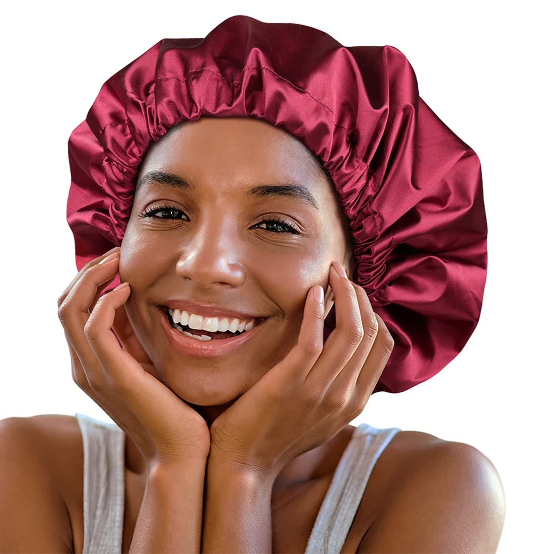Jumbo Shower Cap for Men and Women with Box Braid, Locs, Long Curly Hair to Prevent Frizz