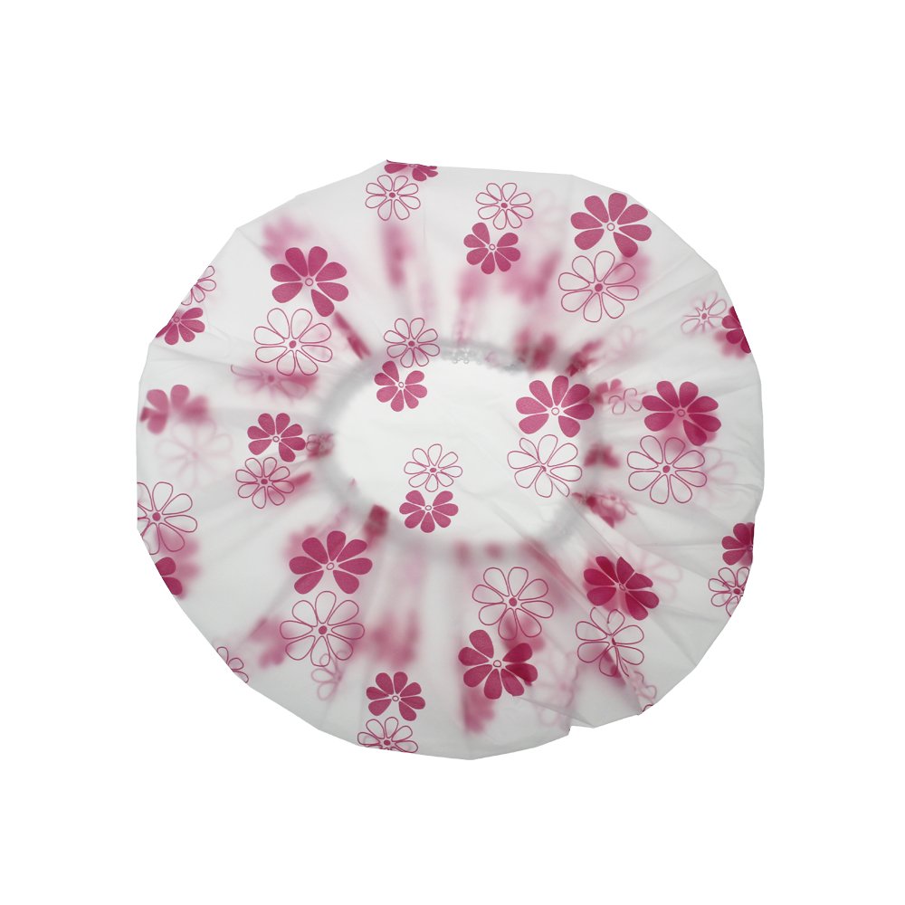 LJY 13 Patterned EVA Shower Caps, Approx. 11 Inch for Home and Travel