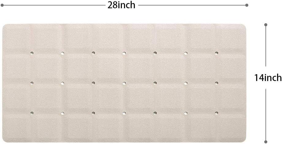 Webos Foldable Non Slip Silicon Bath Mat Bathtub mat no Suction Cups for Textured Tub and Reglazed Tub(Foldable-Beige, 28-inch x 14-inch)