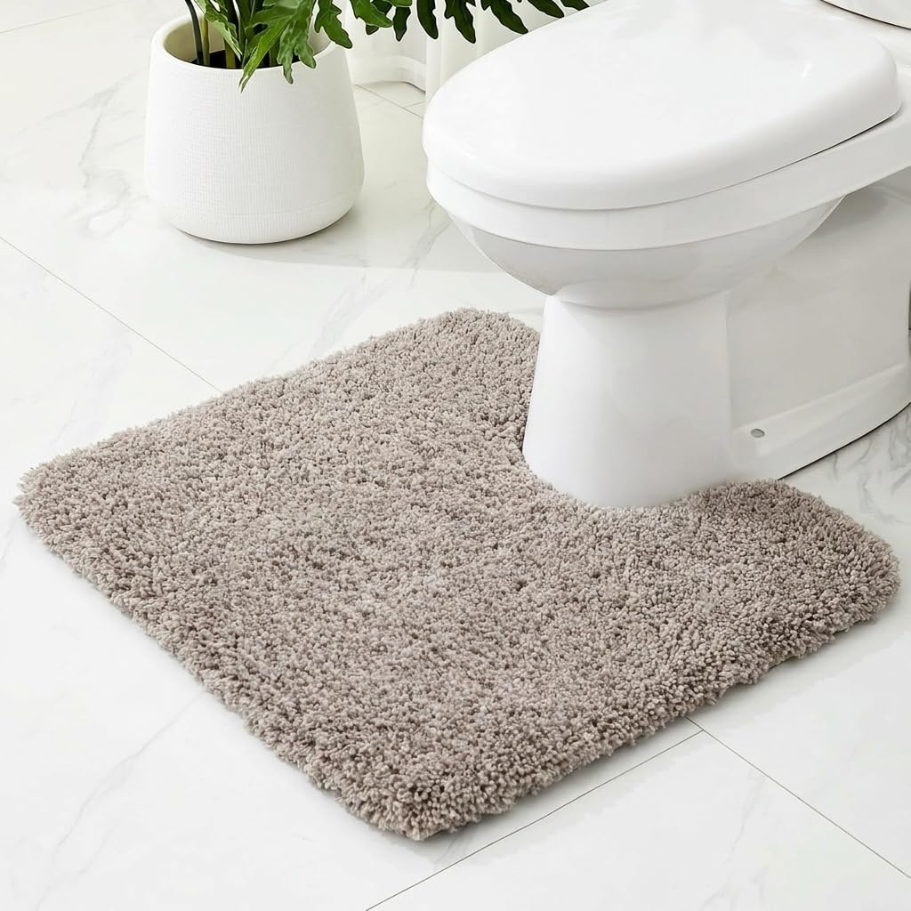 Microfiber Bathroom Rugs 24x17 Absorbent Soft Non Slip, Blue