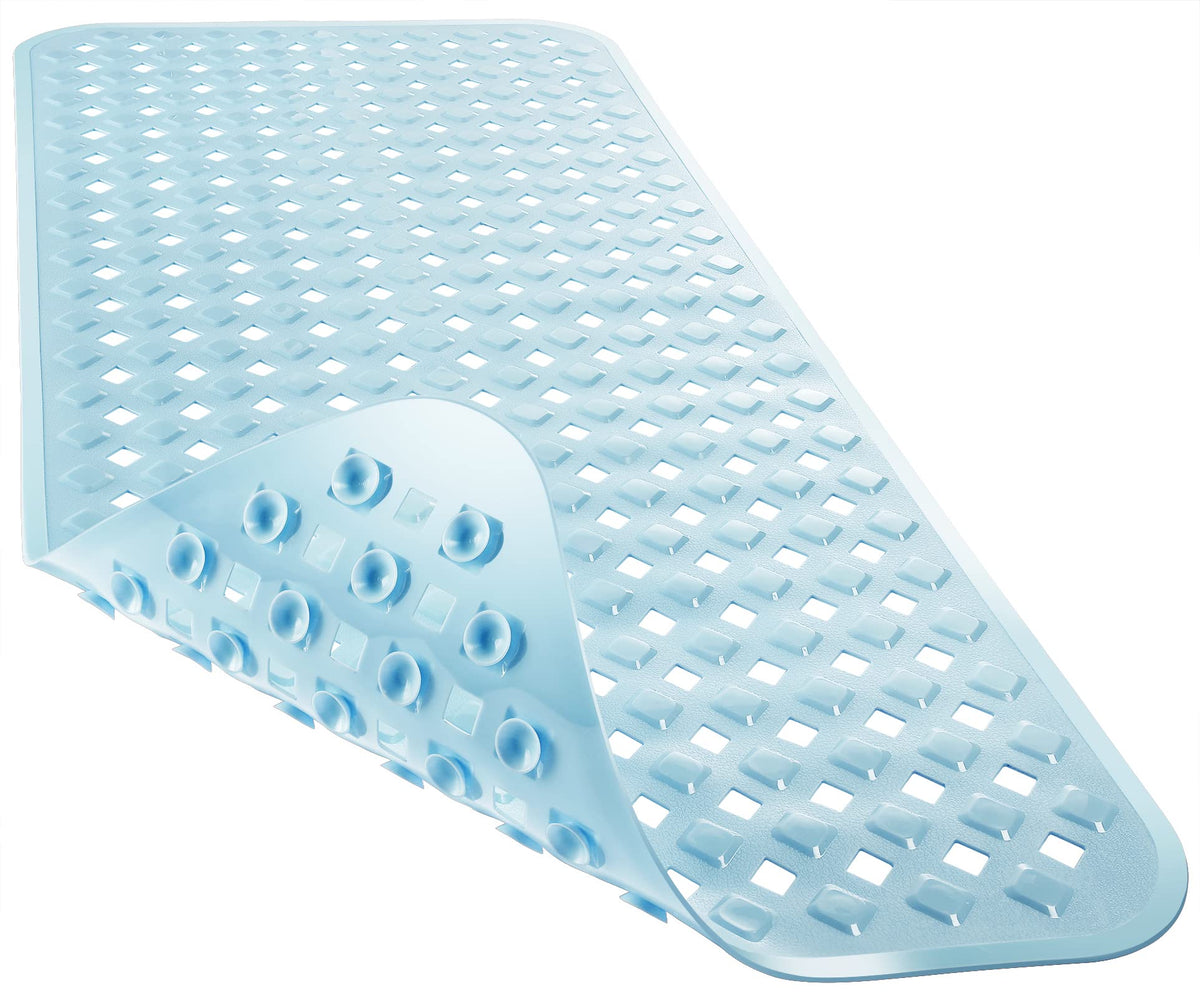 Yimobra Bathtub Mat Non Slip, 35"X16" Shower Mat with Strong Suction Cups & Drain Holes, Long Anti Slip Bath Tub Mat for Inside Shower, Machine Washable Fast Drying, Bathroom Essentials, Clear