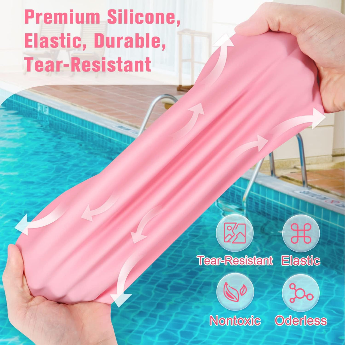 Large Swim Cap for Braids and Dreadlocks Waterproof Women Men Keep Hair Dry