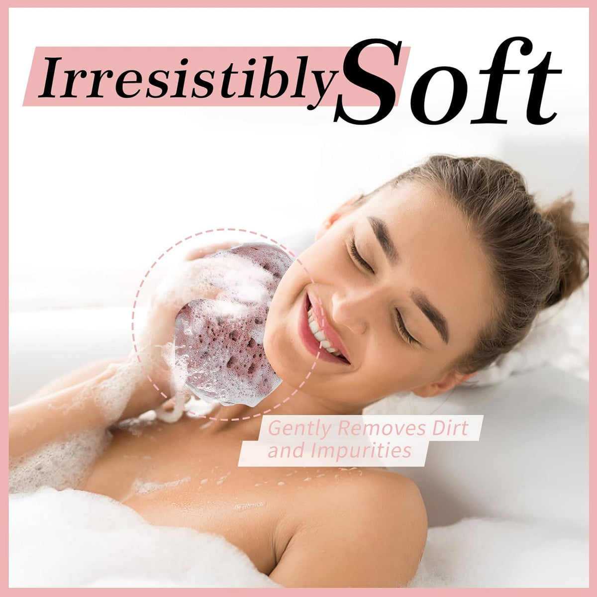 Body Bath Sponges for Women, Soft & Gentle Exfoliating, 3‑Pack