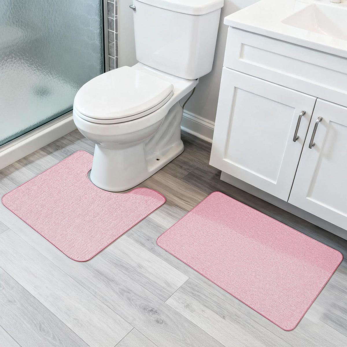 Bath Mat,Ultra Thin Bathroom Rugs,Rubber Bath Mats for Bathroom,No Slip Bath Rugs,Quick Dry,Machine Washable,Low Pile,Absorbent,Shower Outside,Sink,Home Decor Accessories.Blue,1'5"x2'3"(17x27inch)