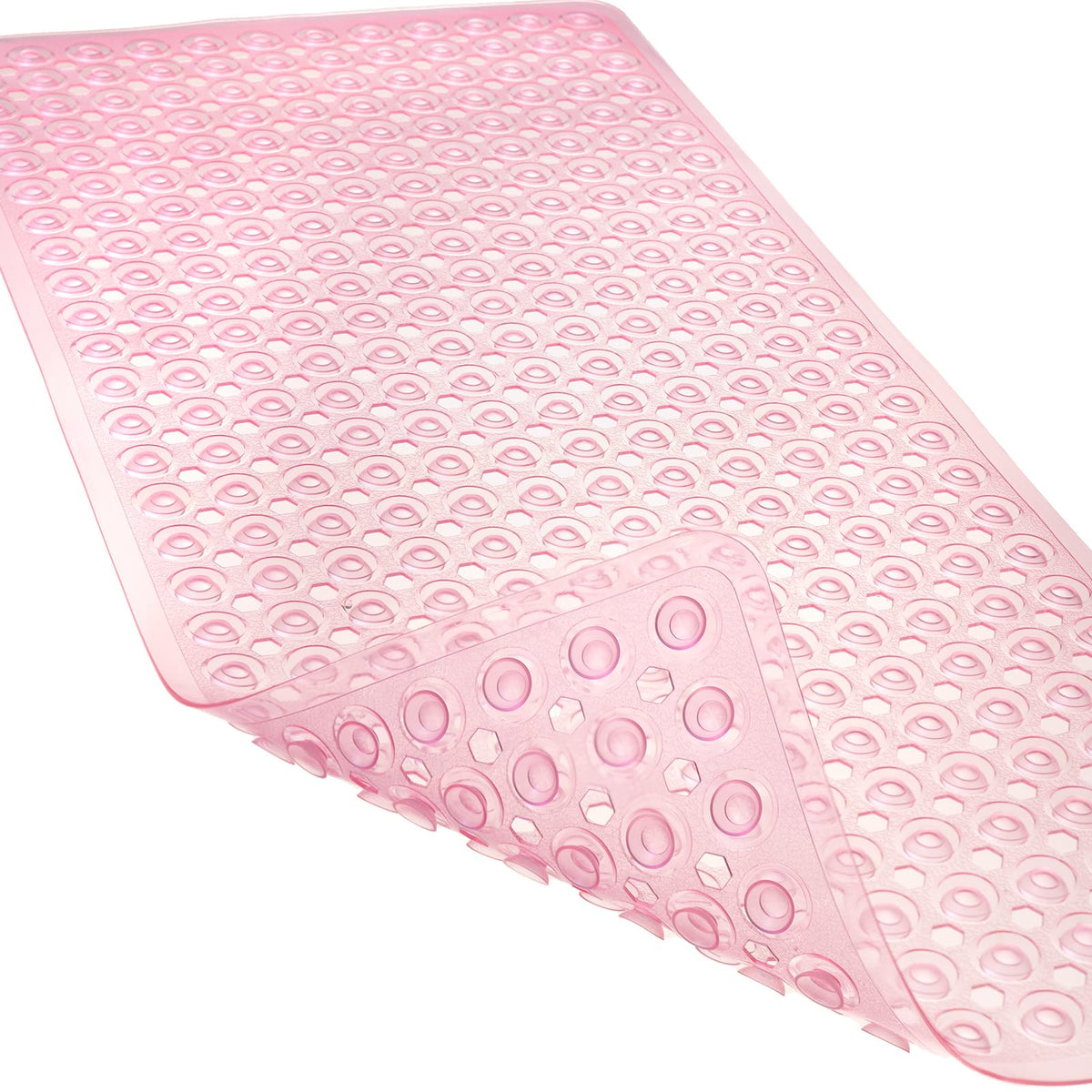 Non-Slip Bathtub and Shower Mats, Power Grip Bath Mat 35 x 16.3 Inch with Suction Cups and Drain Holes for Tub Bathroom Floor Safety, Machine Washable Soft Bathmat, Gray