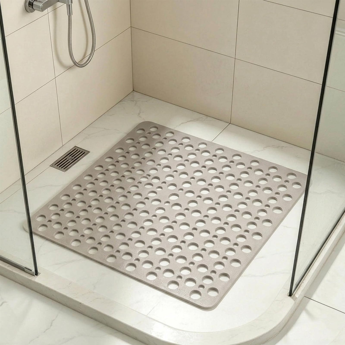 Casa and Beyond Shower Mat, Non Slip Shower Mats, Secure Shower Mats Easy to Clean,Washable Non-Slip Bathtub Mats for Inside Showers (Grey,27.6 * 15 in)