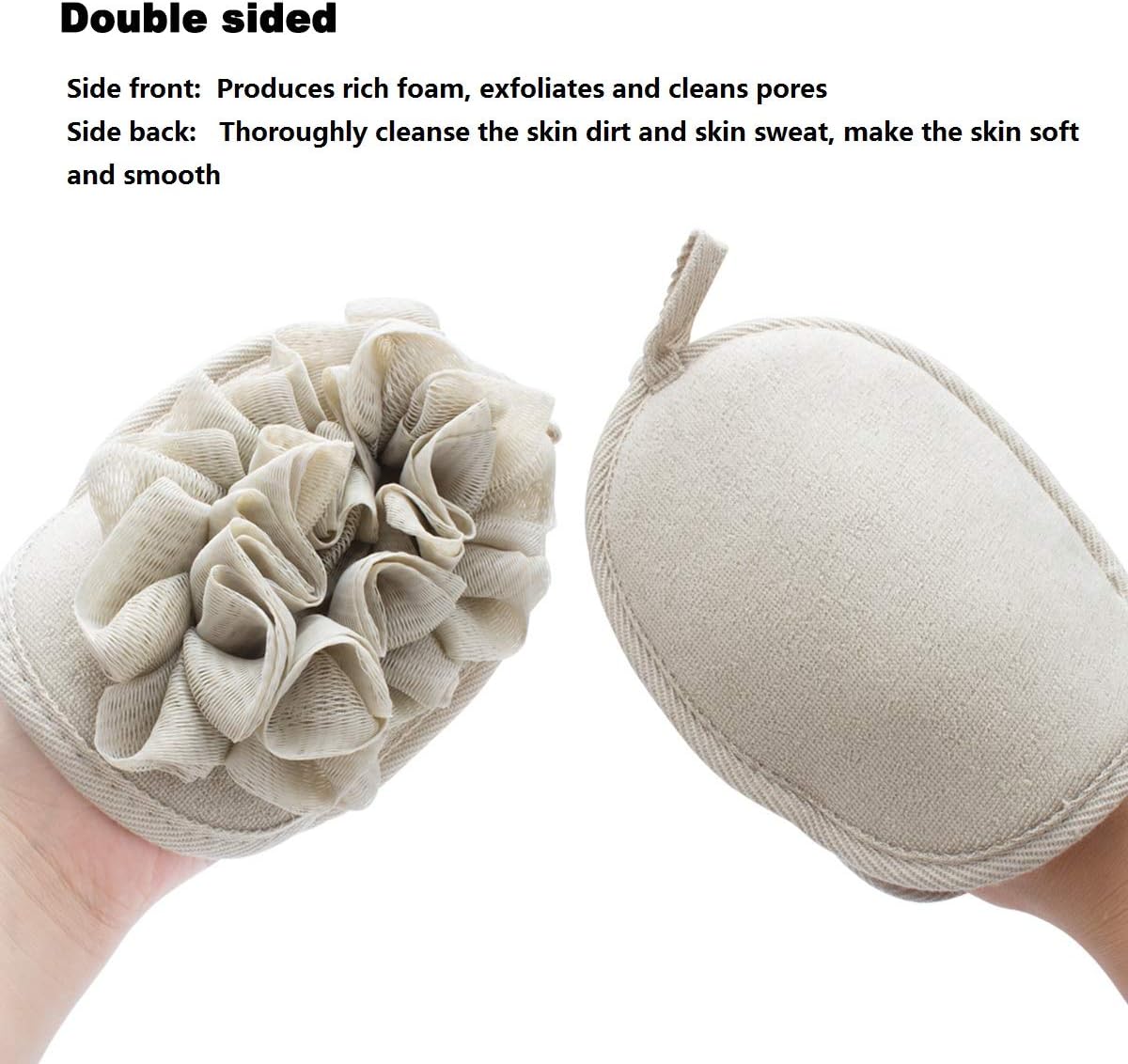 3 Pack Body Sponge Brushes Pouf Mesh Brush Shower Glove with Flower Bath Ball