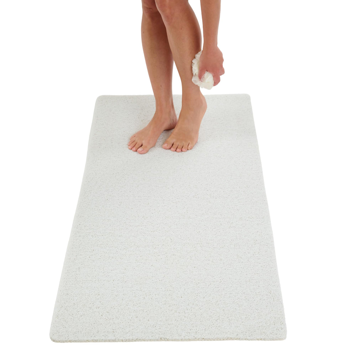 Non Slip Bathtub Mat Shower Mat for Tub - Loofah Bath Mats for Bathroom - 40x16 Bathtub Floor Mat - Textured Anti Slip Bath Mat Without Suction Cups - Secure Mat for Wet Areas (40x16 Pebble Blue)