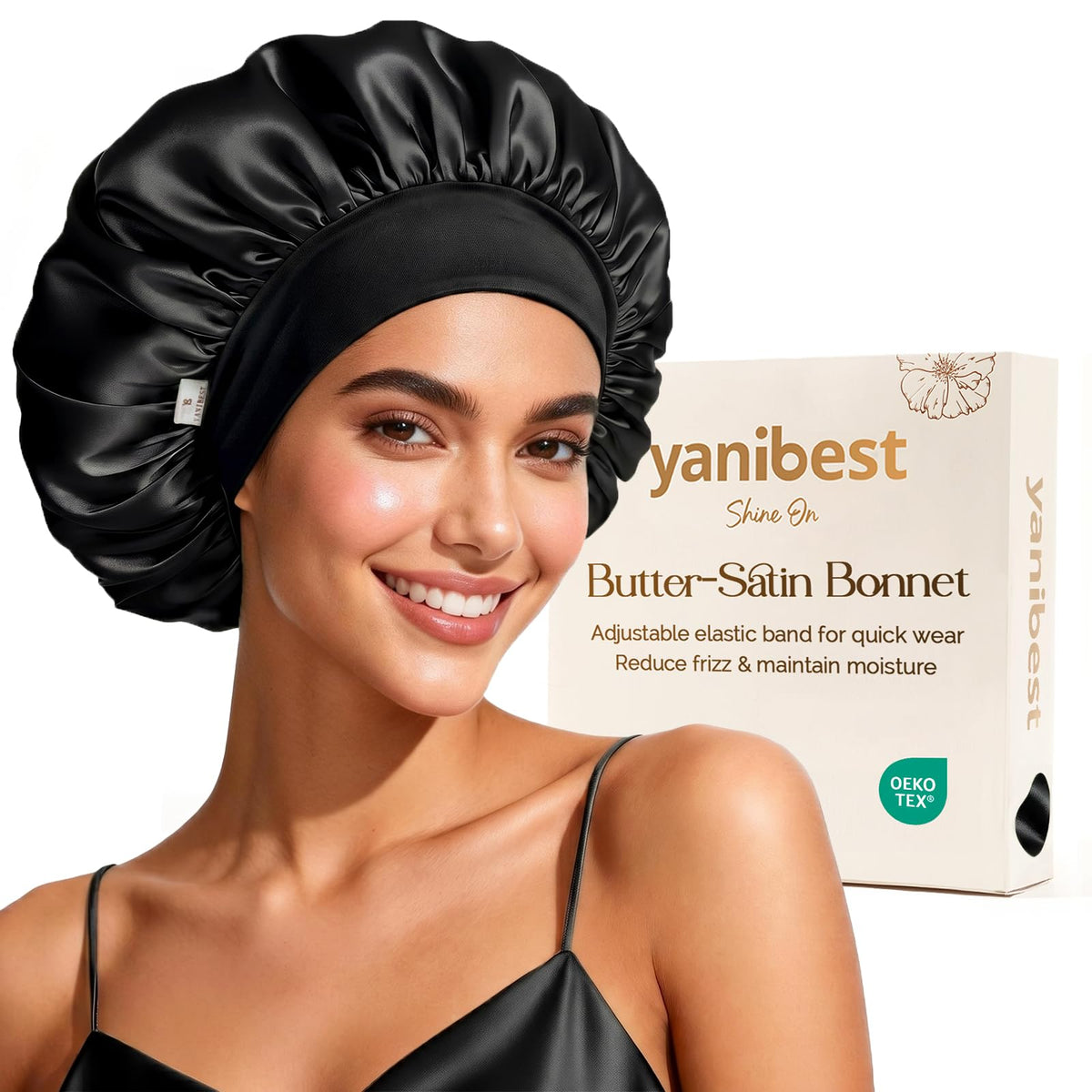 YANIBEST Hair Bonnet for Sleeping Women, Smooth Comfortable for Hair Care