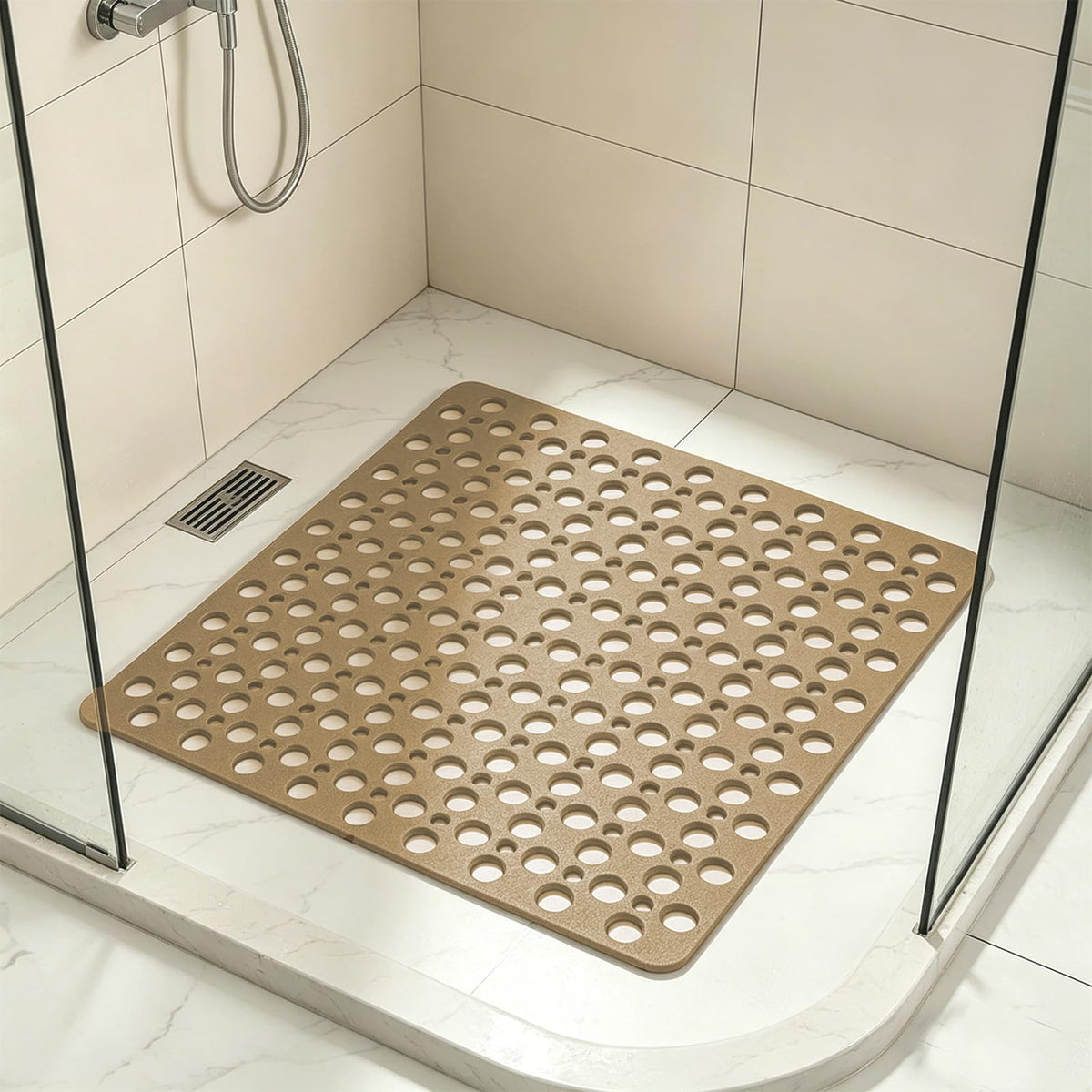 Casa and Beyond Shower Mat, Non Slip Shower Mats, Secure Shower Mats Easy to Clean,Washable Non-Slip Bathtub Mats for Inside Showers (Grey,27.6 * 15 in)