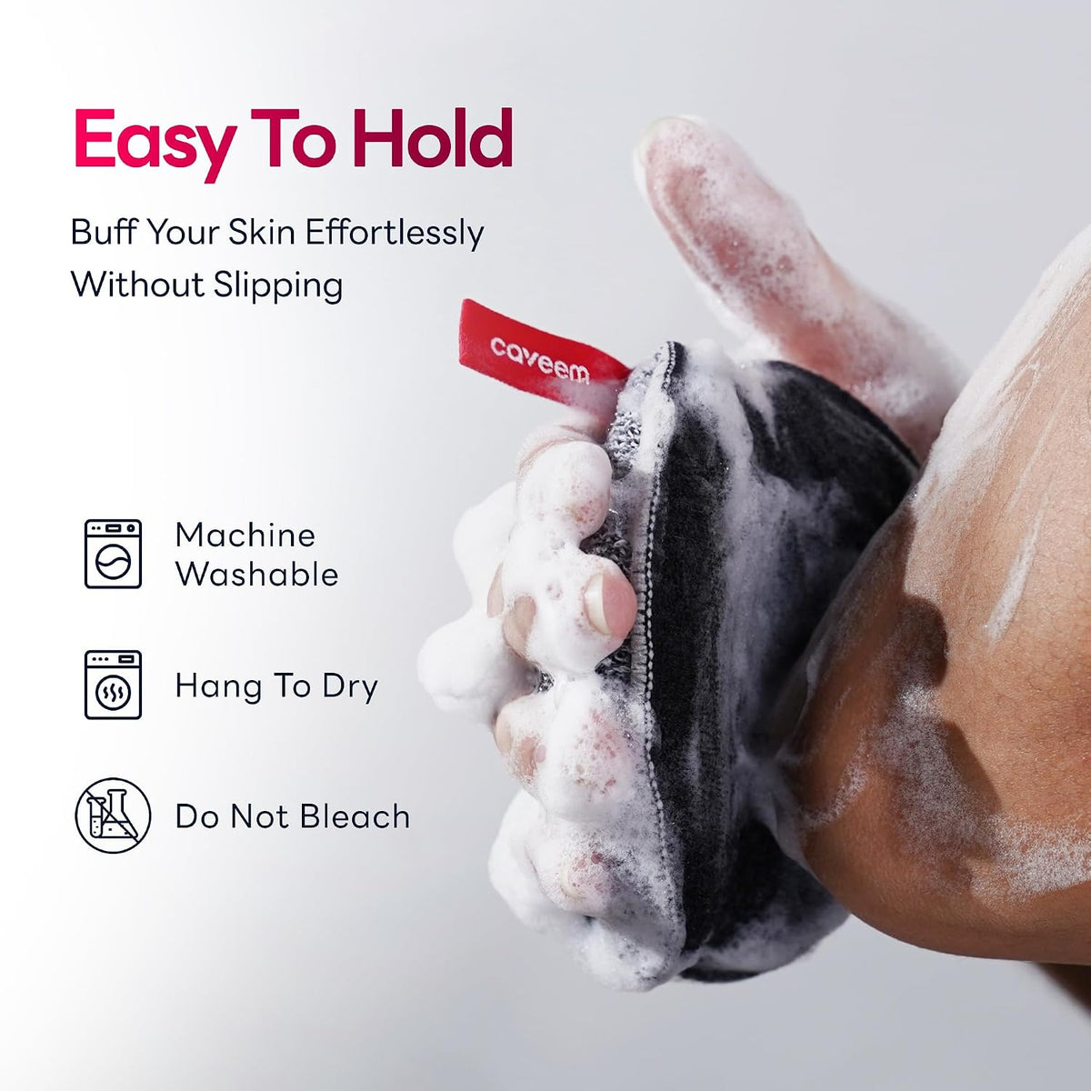 Caveem Exfoliating Body Scrubber, Shower Scrubber for Body, 2 Pack, Round | Dual Texture Exfoliation, Bath and Body Scrub Buffer, Body Exfoliator for Remove Dead Skin, Gentle Rough Sponge for Shower