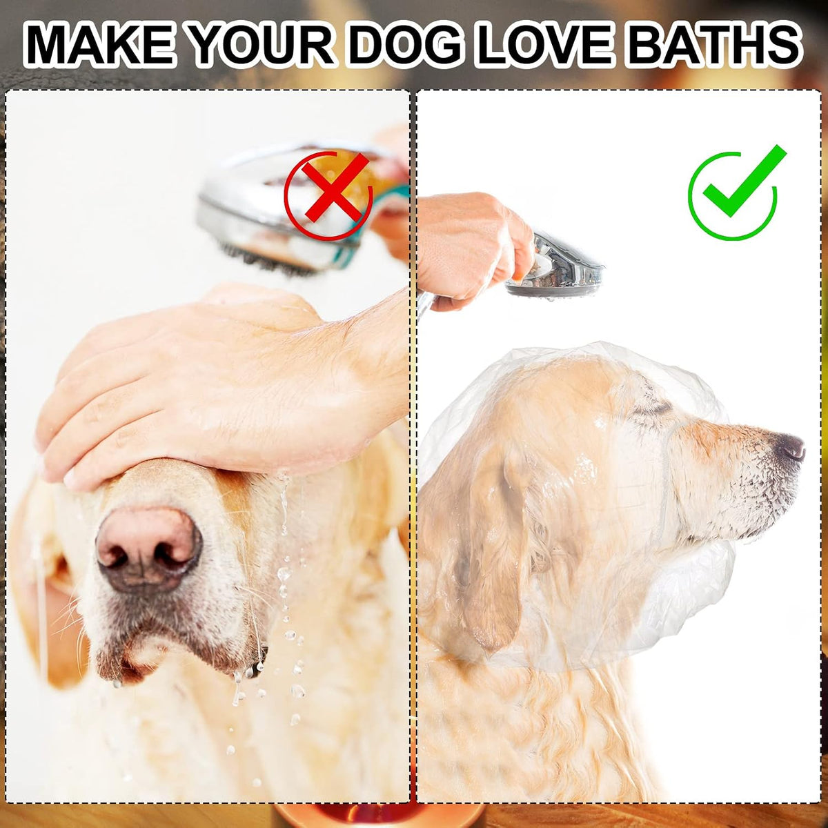 Weewooday 32 Pcs Disposable Pet Dog Shower Caps, Dog Ear Covers for Bathing
