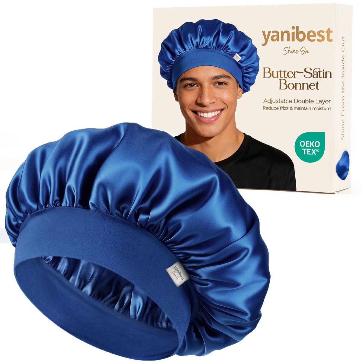 YANIBEST Small Satin Bonnet for Men, Hair Bonnet for Short Hair Waves