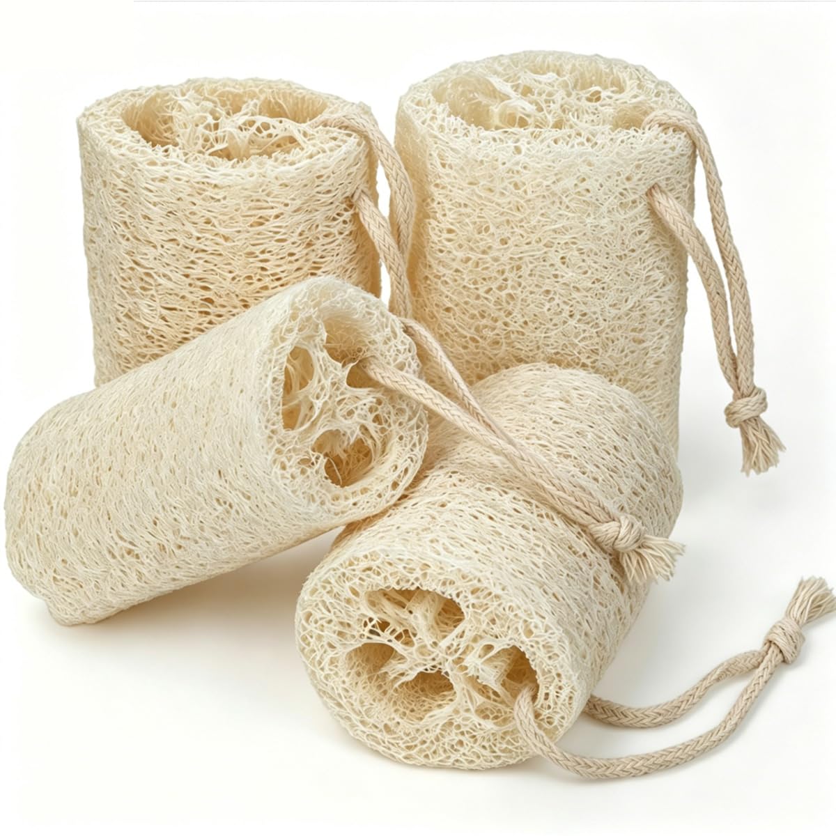 Natural Loofah Sponge, Organic Luffa Body Scrubber Bath Exfoliating, 4 inch
