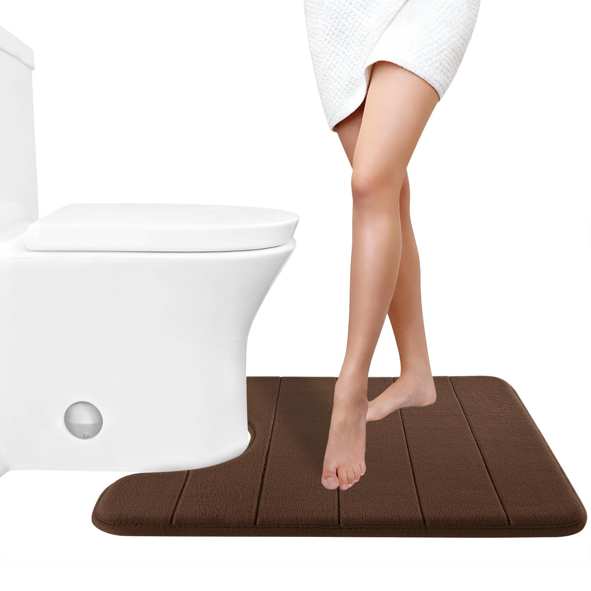 Yimobra Memory Foam Bath Mat, Super Soft Absorbent Bathroom Rug Non Slip 31.5x20 Inch, Quick Dry, Machine Washable Floor Carpet for Tub Shower, Home Decor Accessories, Beige