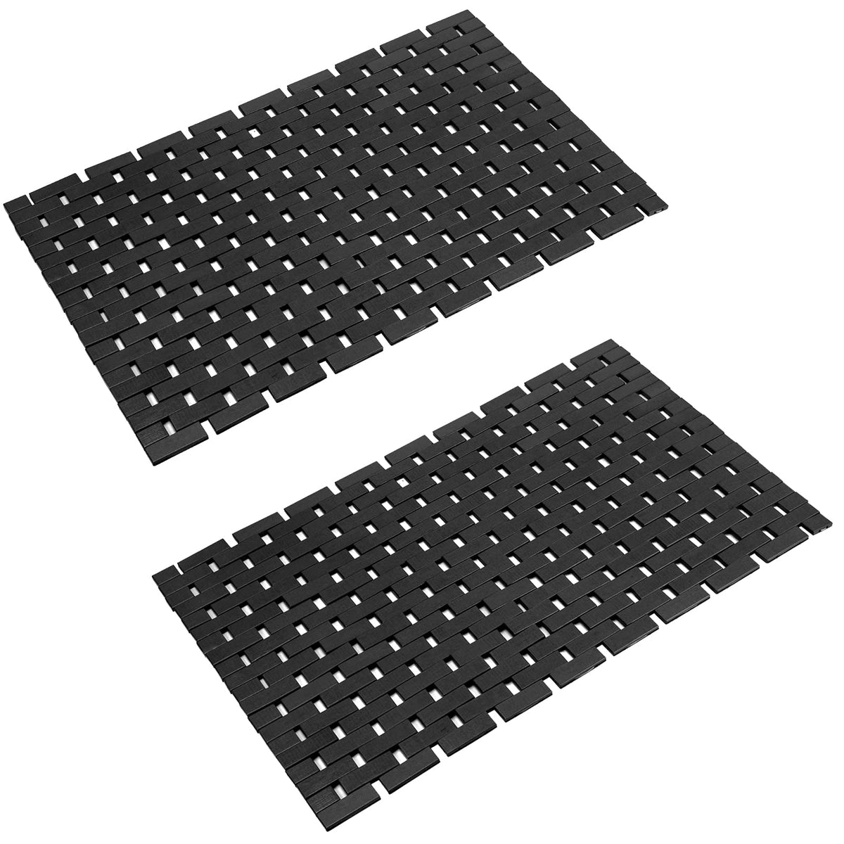 Rayon derived from Bamboo Bath Mat Bathroom Rugs Floor Wood Shower Bathtub Waterproof Non Slip Accessories 16x24 Inch Easy to Clean, Natural, 1 pc