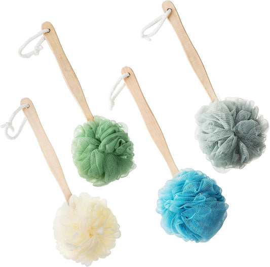 4 Pack Large Bath Puff Loofah Sponge