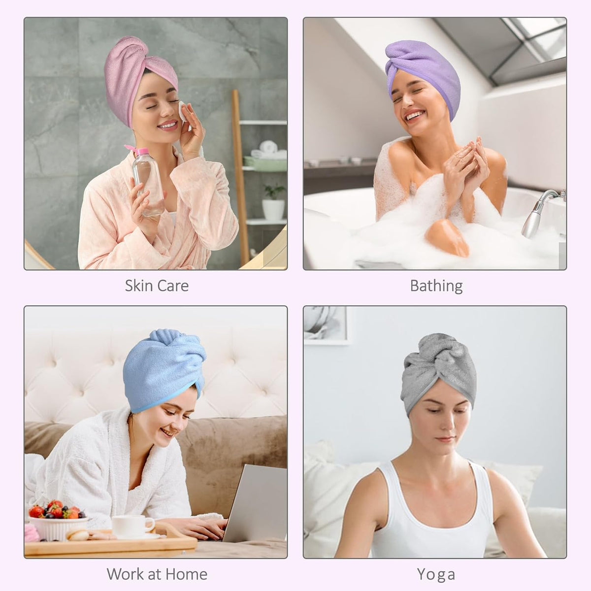 Microfiber Hair Towel Hair Wrap: 2 Pcs 10X26 Hair Dryer Women (5 Pcs)