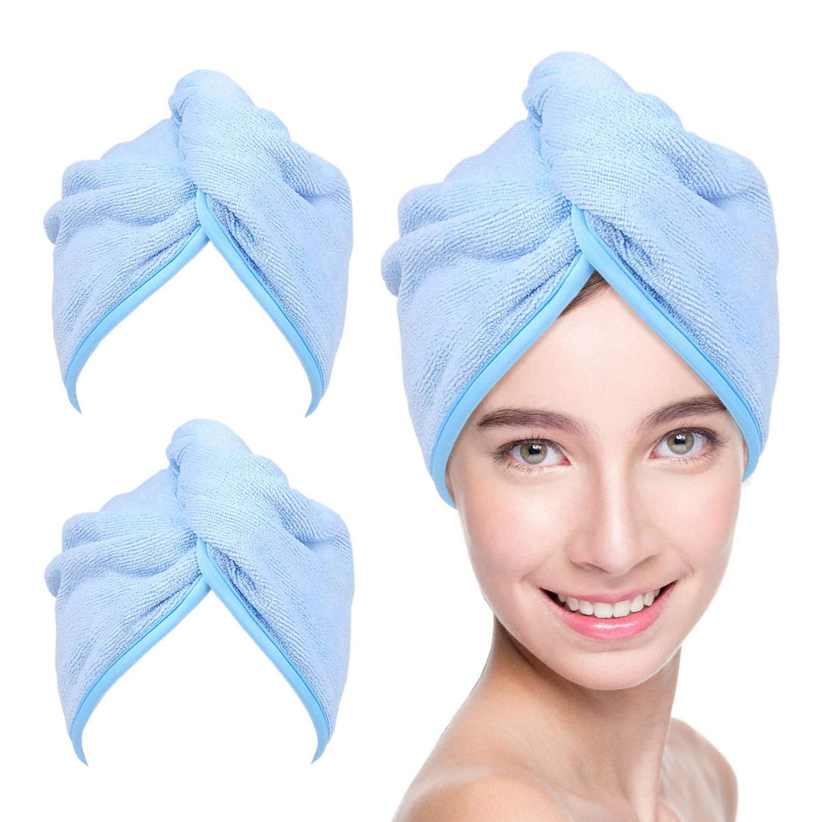 Microfiber Hair Towel Hair Wrap: 2 Pcs 10X26 Hair Dryer Women (5 Pcs)