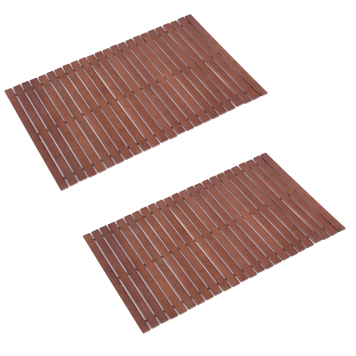 Rayon derived from Bamboo Bath Mat Bathroom Rugs Floor Wood Shower Bathtub Waterproof Non Slip Accessories 16x24 Inch Easy to Clean, Natural, 1 pc
