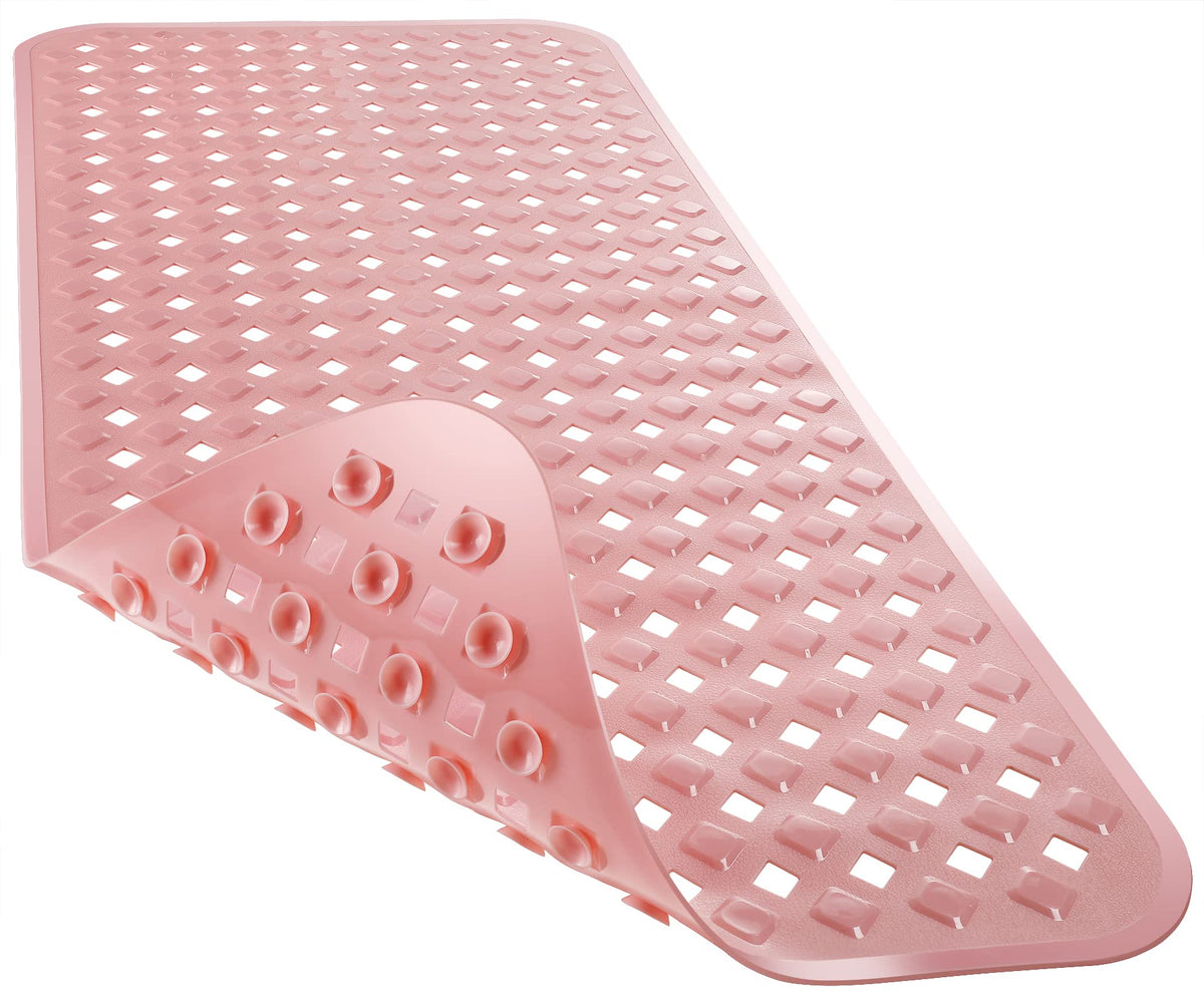 Yimobra Bathtub Mat Non Slip, 35"X16" Shower Mat with Strong Suction Cups & Drain Holes, Long Anti Slip Bath Tub Mat for Inside Shower, Machine Washable Fast Drying, Bathroom Essentials, Clear