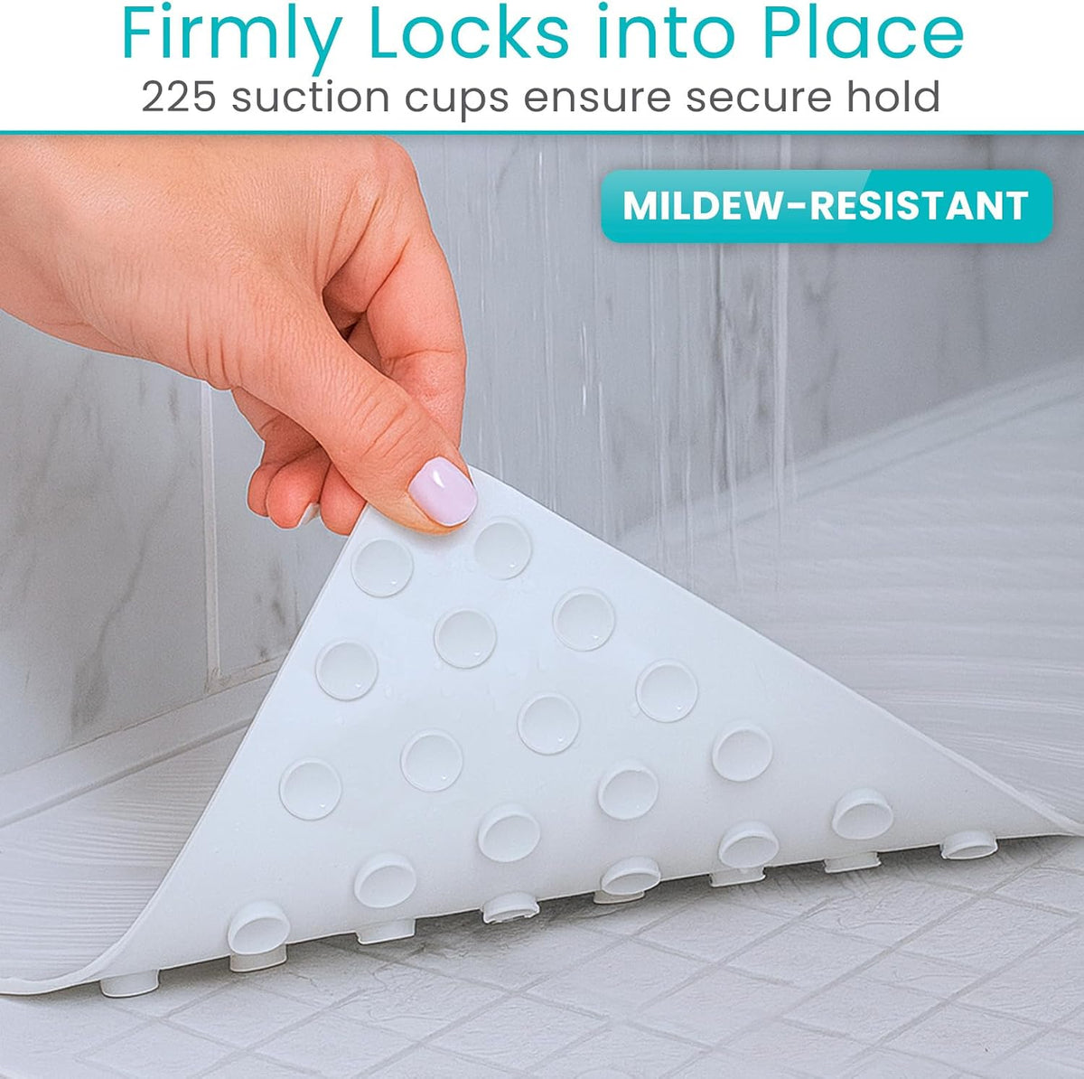 Vive Non-Slip Bath Mat with Suction Cups - 28" x 16" Extra Large Rubber Mat
