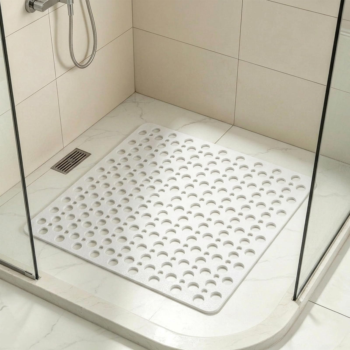 Casa and Beyond Shower Mat, Non Slip Shower Mats, Secure Shower Mats Easy to Clean,Washable Non-Slip Bathtub Mats for Inside Showers (Grey,27.6 * 15 in)
