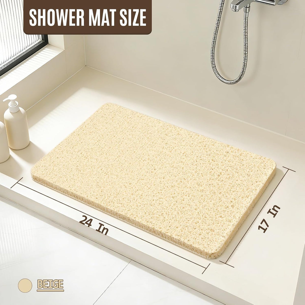 Joyhalo 17 * 24in Shower Mat Bathtub Mat Non Slip
