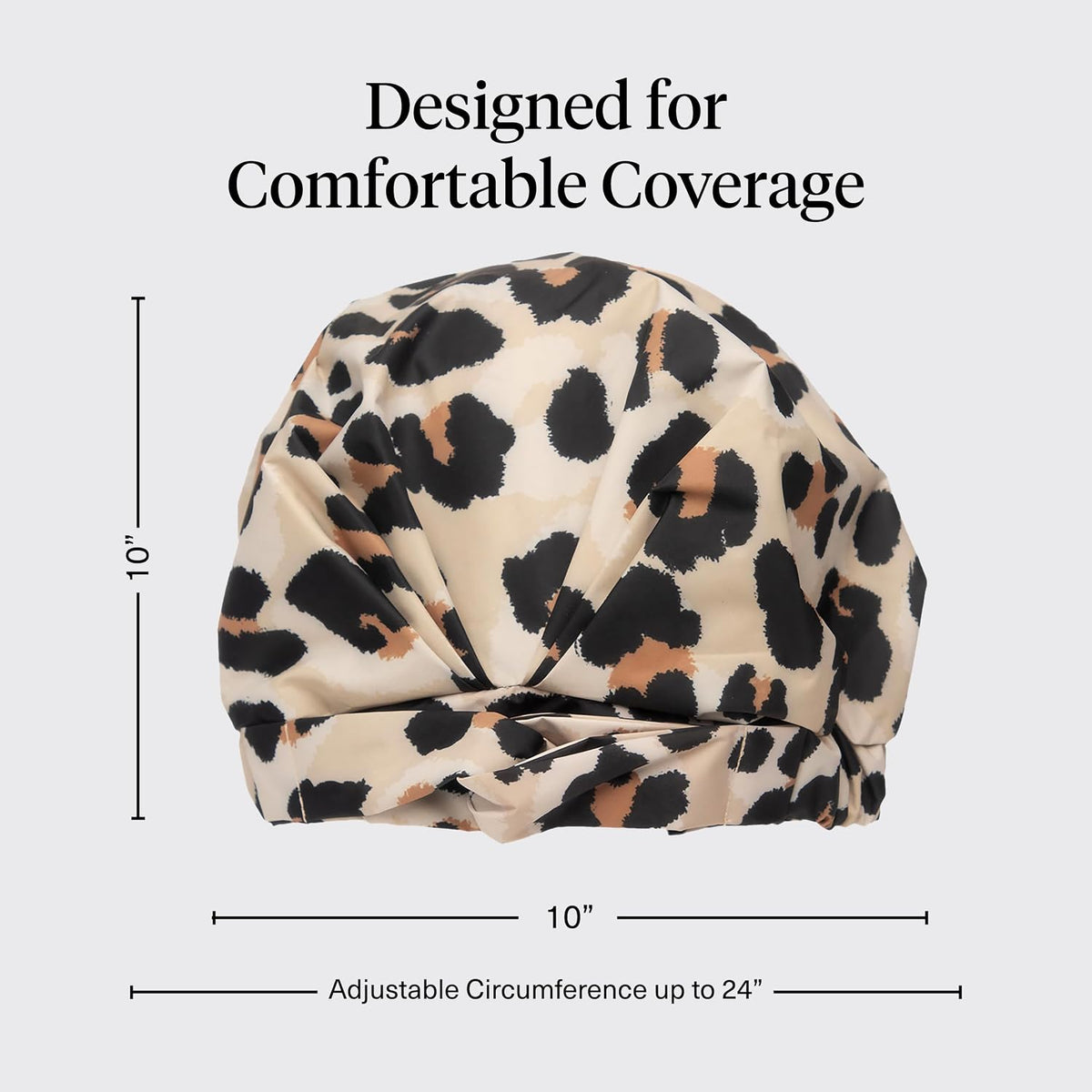 Kitsch Luxury Large Shower Cap for Women - Leopard