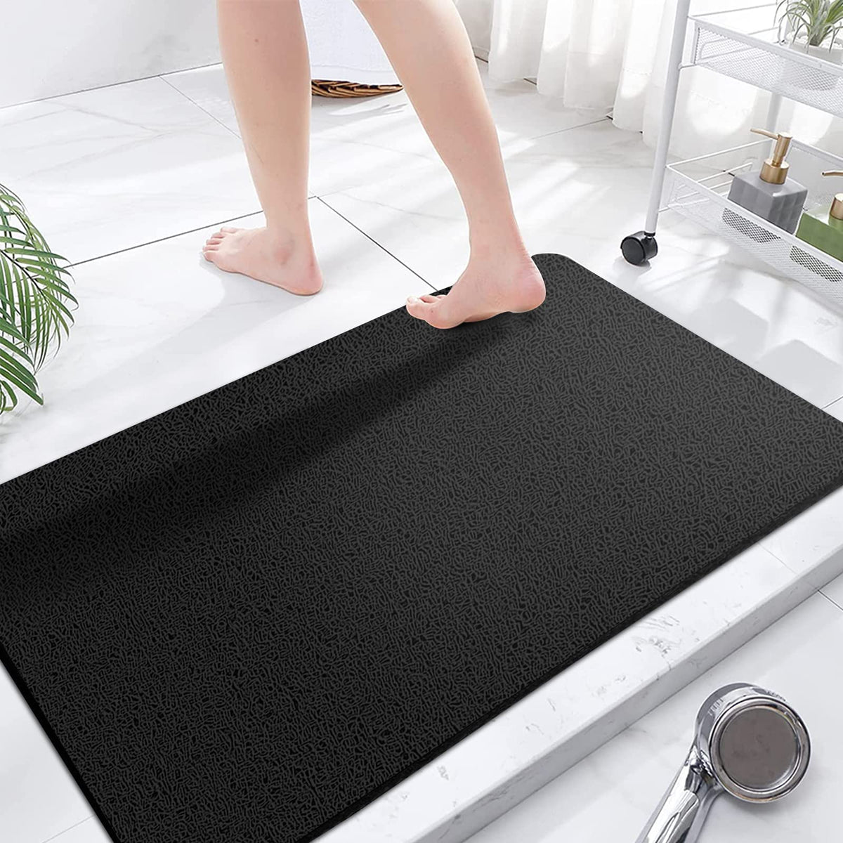 godehone Shower Mats Non Slip Without Suction Cups, PVC Loofah Bathroom Mats, Loofah Mats for Shower and Bathroom, Quick Drying, 15.7× 36 Inch, Beige