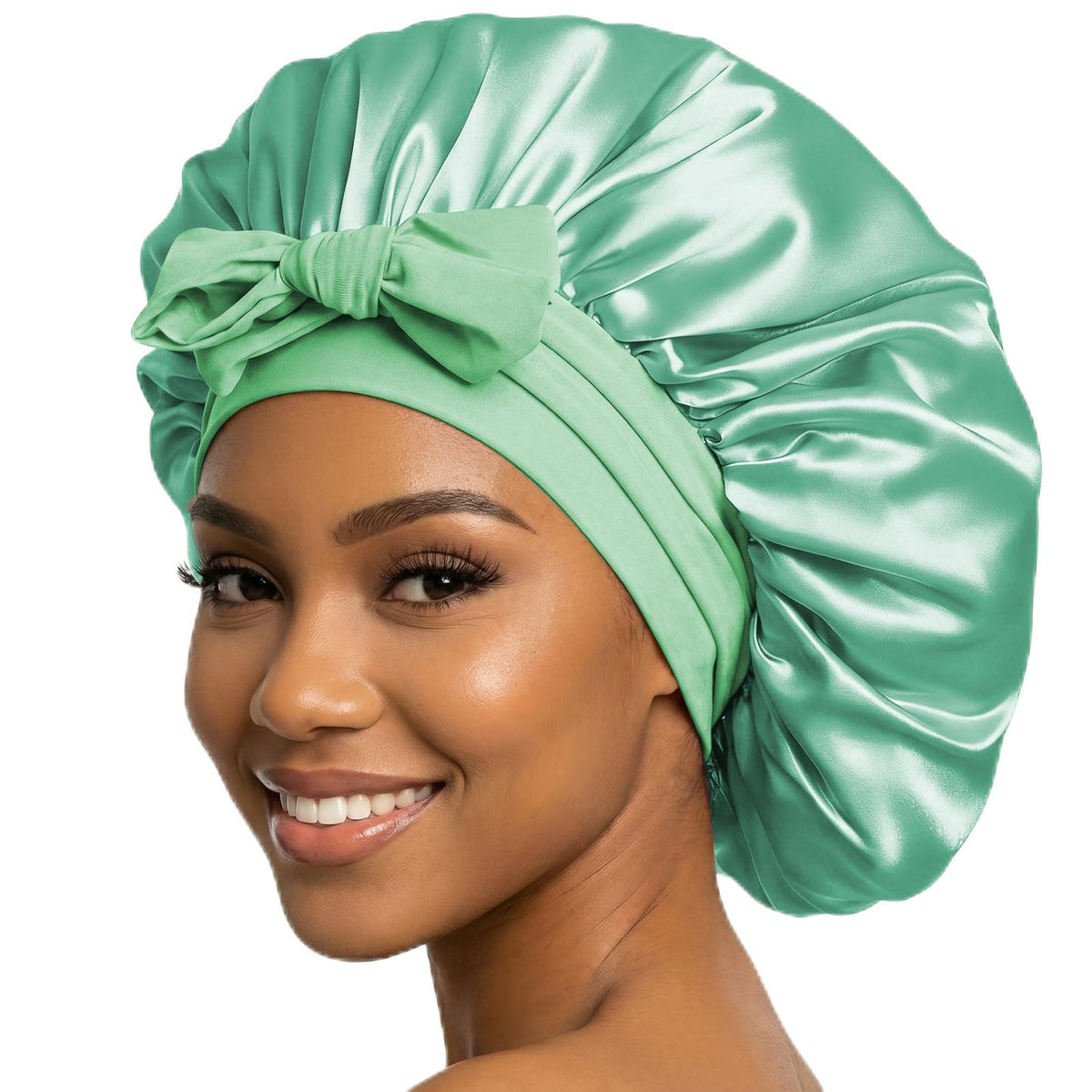 VarCozy Adjustable Double Layer Satin Bonnet for Sleeping to Reduce Frizz