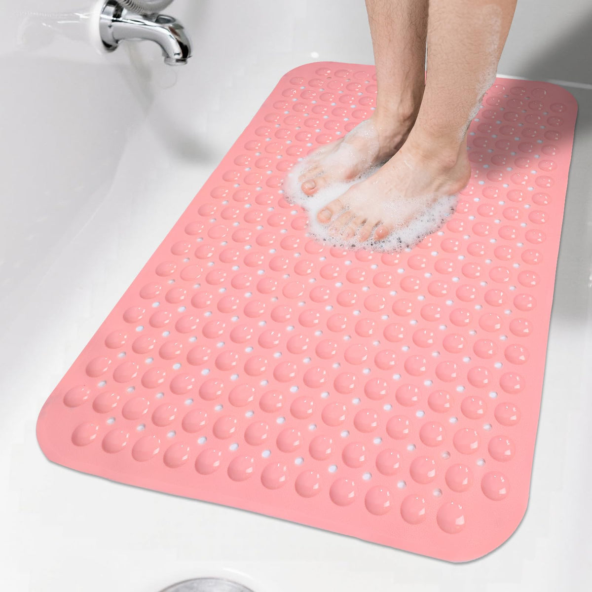 Extra Long Bathtub Mat Non Slip Bath Mat Black 40"x16" Full Size