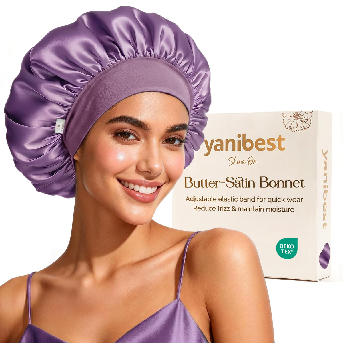 YANIBEST Hair Bonnet for Sleeping Women, Smooth Comfortable for Hair Care