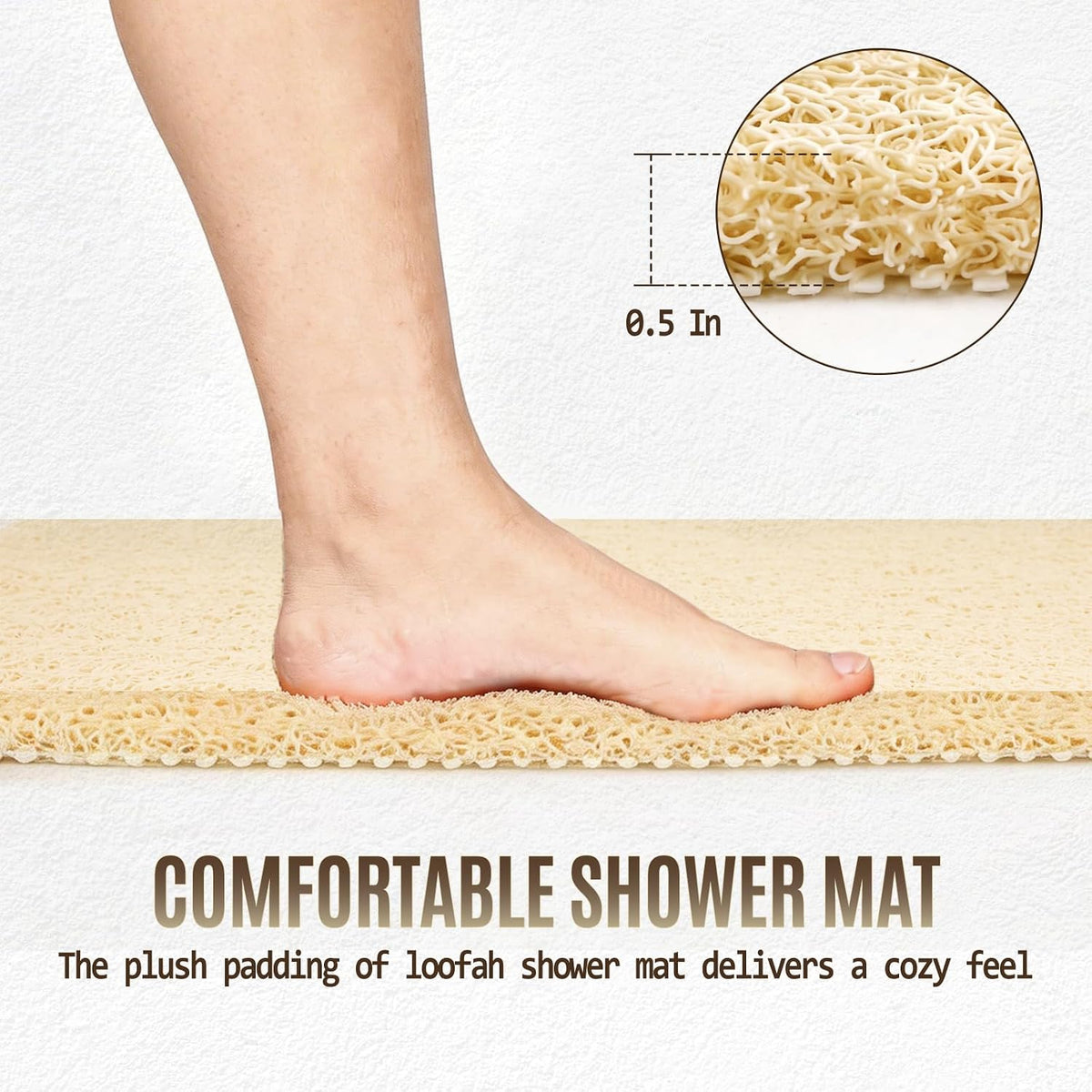 Joyhalo 17 * 24in Shower Mat Bathtub Mat Non Slip
