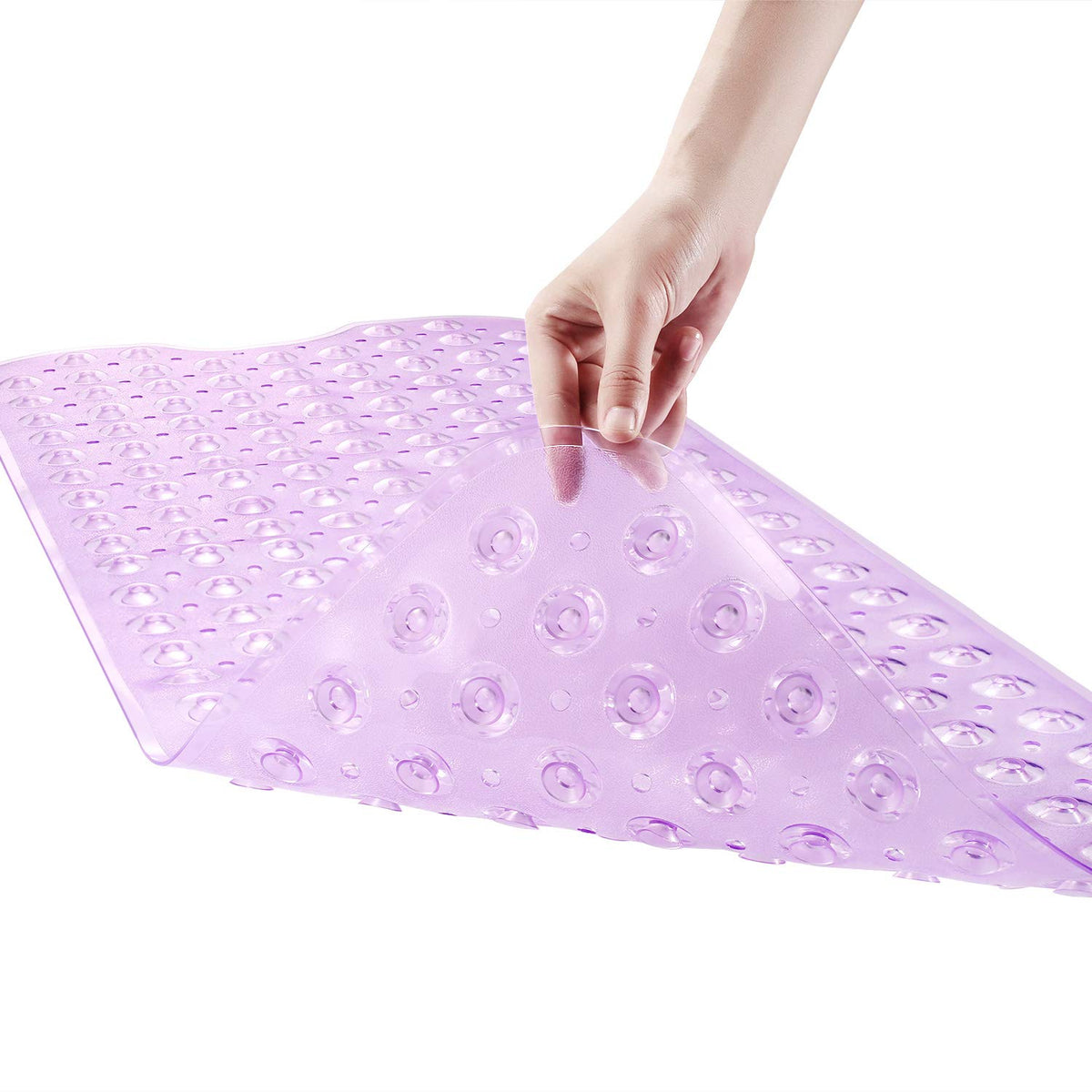 YINENN Bath and Shower Safety Mats 40x16 inch, Non Slip with Suction Cups for Bathroom Stall and Tub Floor, Extra Large and Machine Washable, Drain Holes Keep Bathtub Clean, Light Green