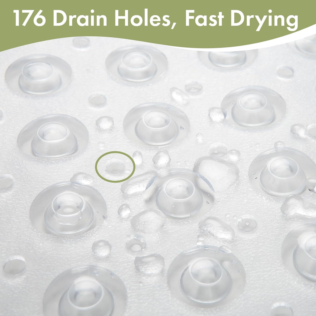 AmazerBath Shower Mat Non Slip 40 x 16 Inches, Shower Stall Mats with Suction Cups and Drain Holes, Non Slip Bath Mat for Tub for Elderly & Kids, Clear