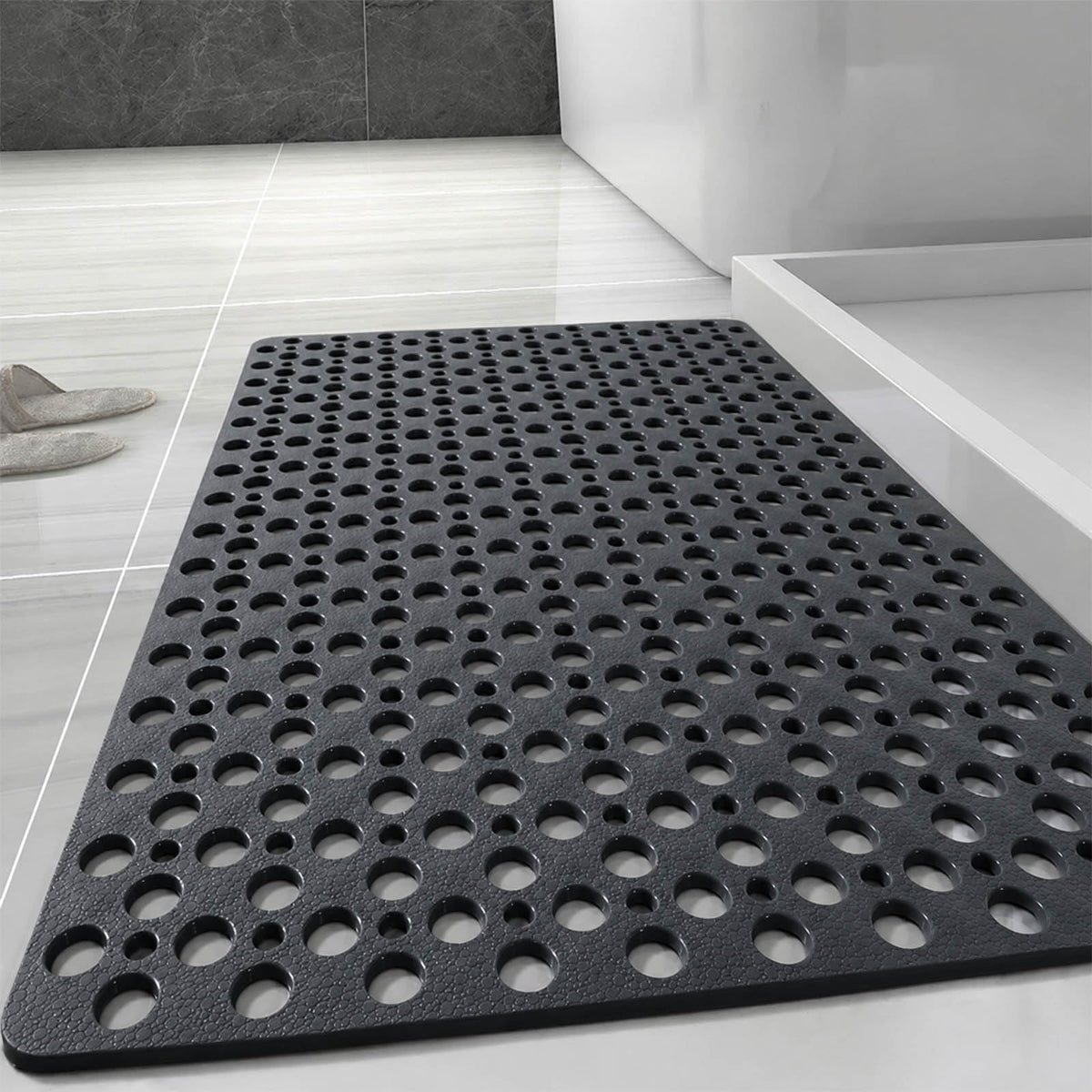 Casa and Beyond Shower Mat, Non Slip Shower Mats, Secure Shower Mats Easy to Clean,Washable Non-Slip Bathtub Mats for Inside Showers (Grey,27.6 * 15 in)