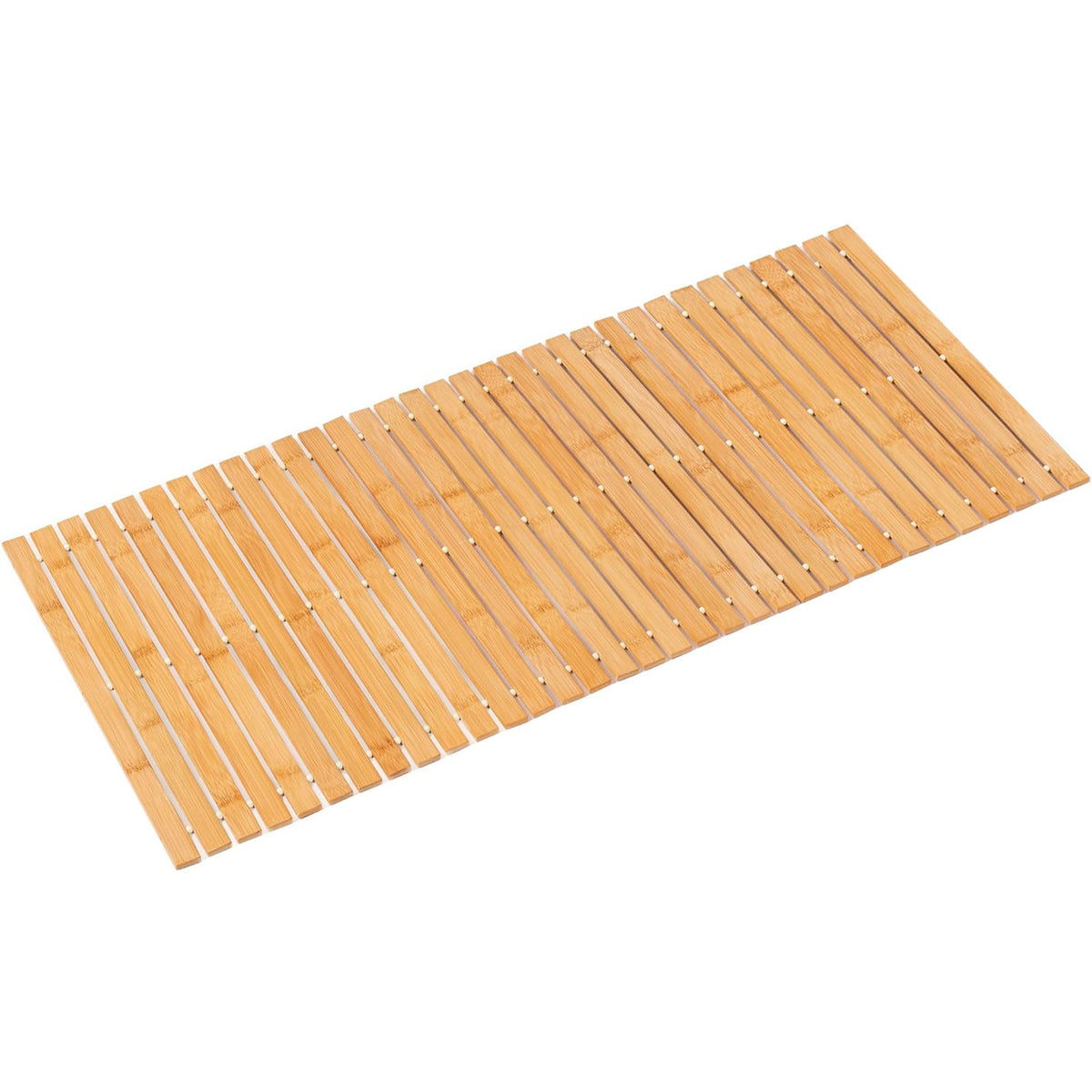 Rayon derived from Bamboo Bath Mat Bathroom Rugs Floor Wood Shower Bathtub Waterproof Non Slip Accessories 16x24 Inch Easy to Clean, Natural, 1 pc