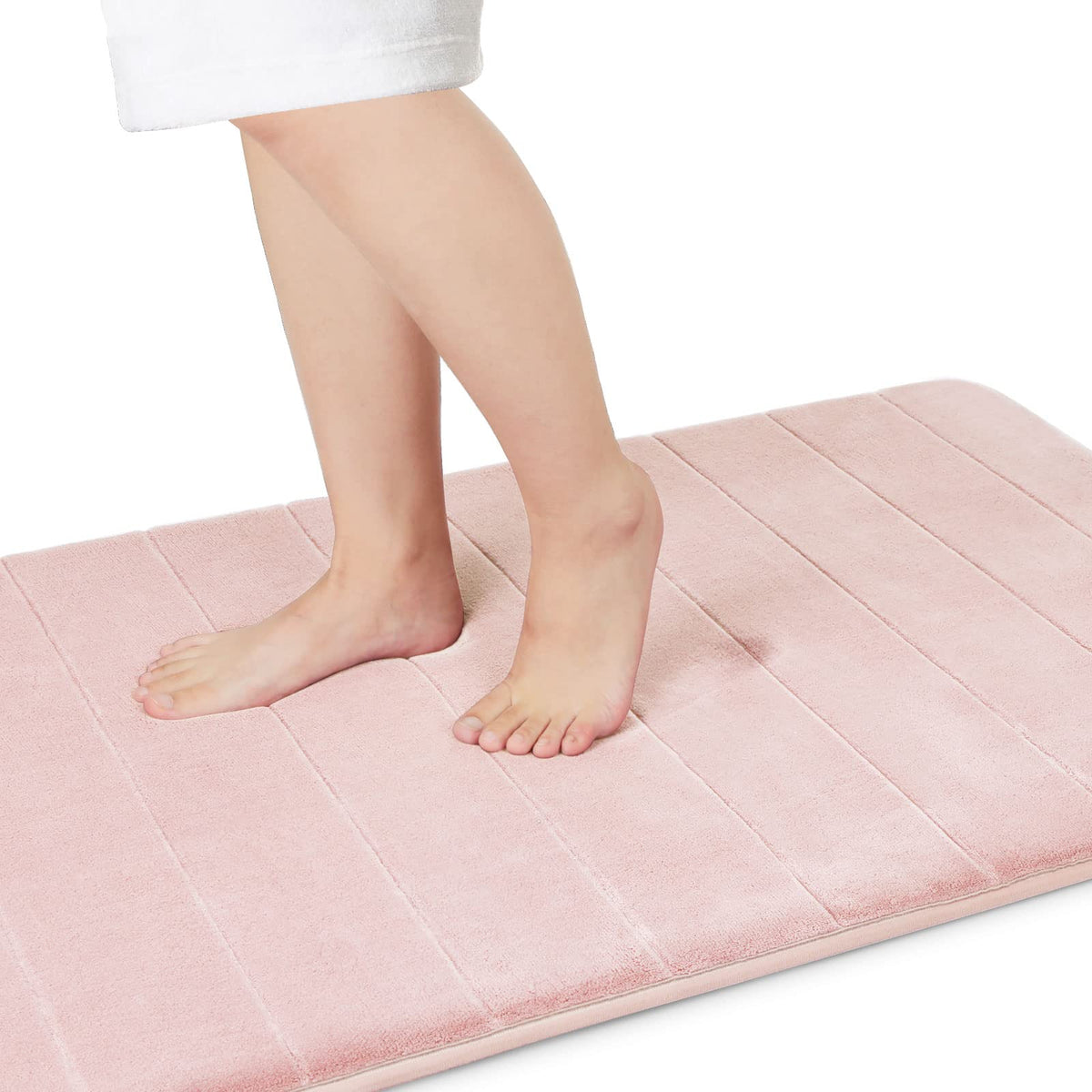 Yimobra Memory Foam Bath Mat, Super Soft Absorbent Bathroom Rug Non Slip 31.5x20 Inch, Quick Dry, Machine Washable Floor Carpet for Tub Shower, Home Decor Accessories, Beige