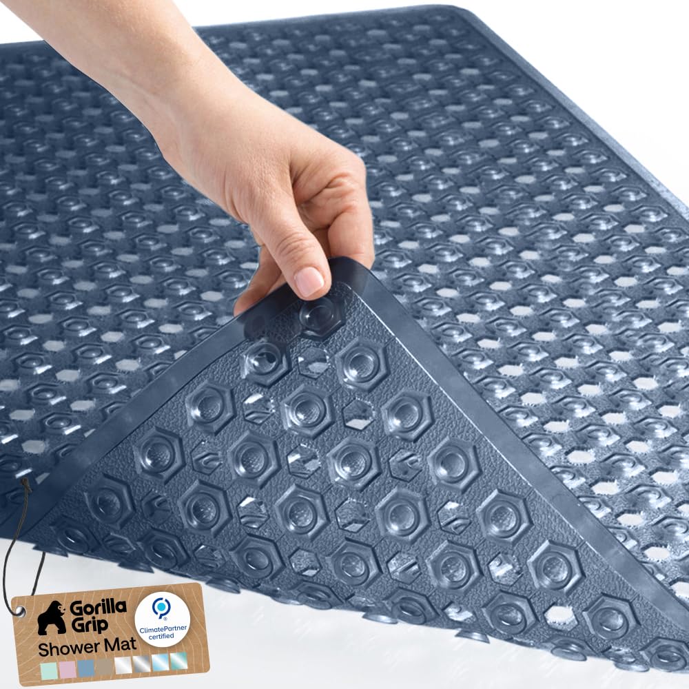 GORILLA GRIP Bath Tub Shower Mat, Bathtub Floor Liner, 35x16 Beige