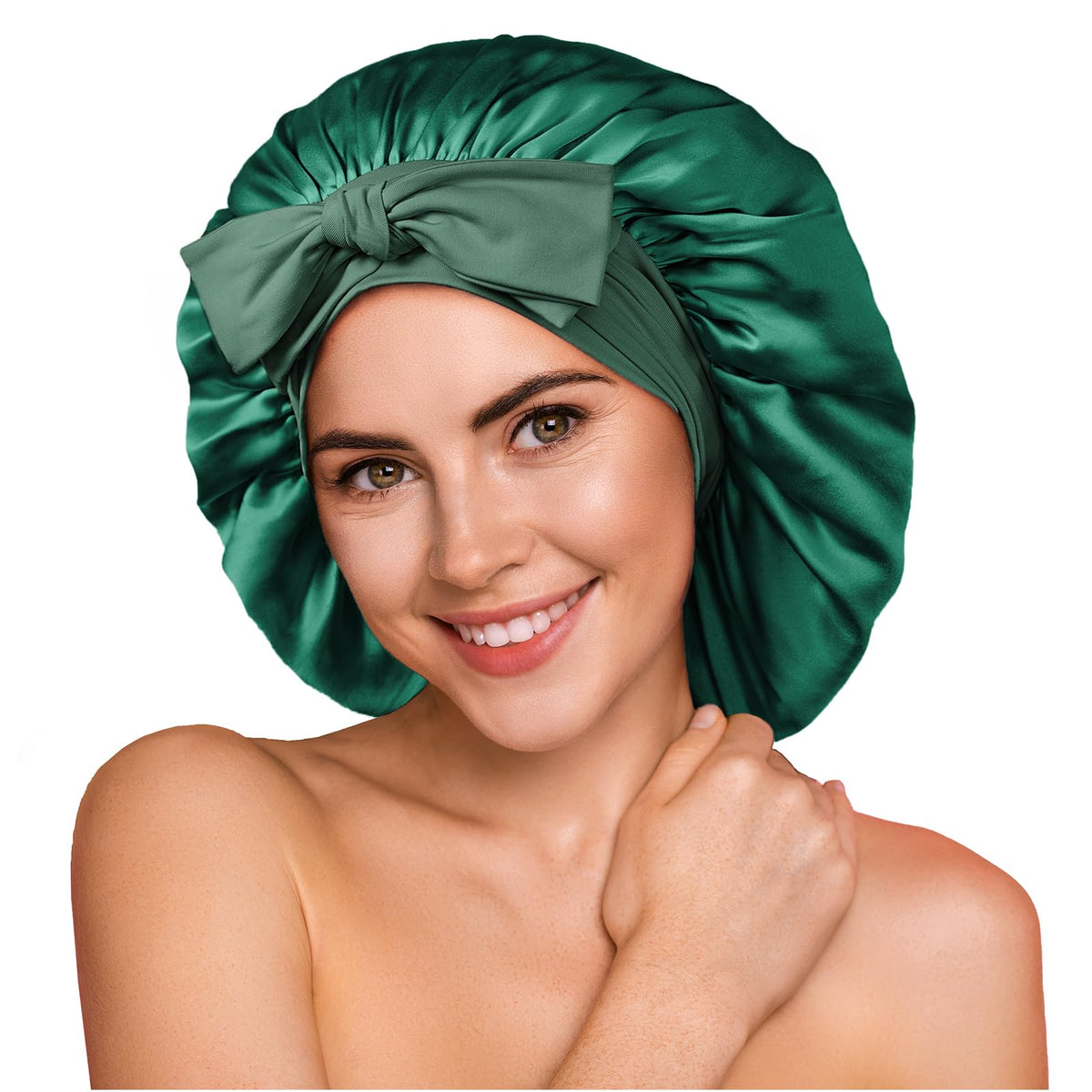 YFONG 100% Mulberry Silk Bonnet for Sleeping Women Men, Large Double Layer