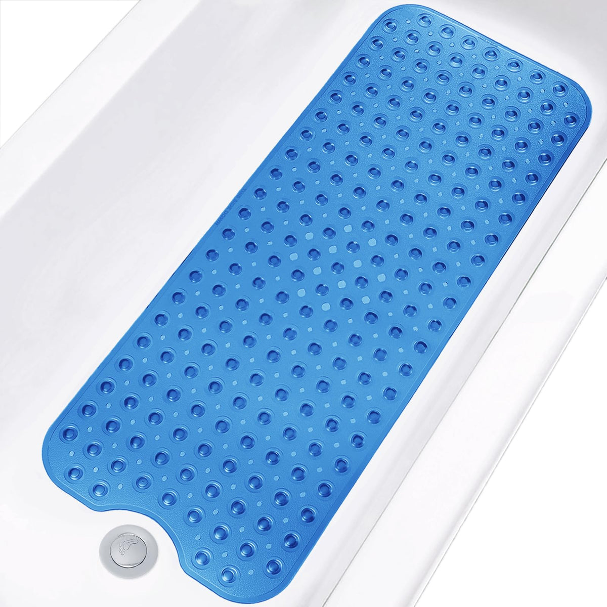 Extra Long Non-Slip Bathtub Shower Mat, 39 x 16 Inch Black Bath Mat